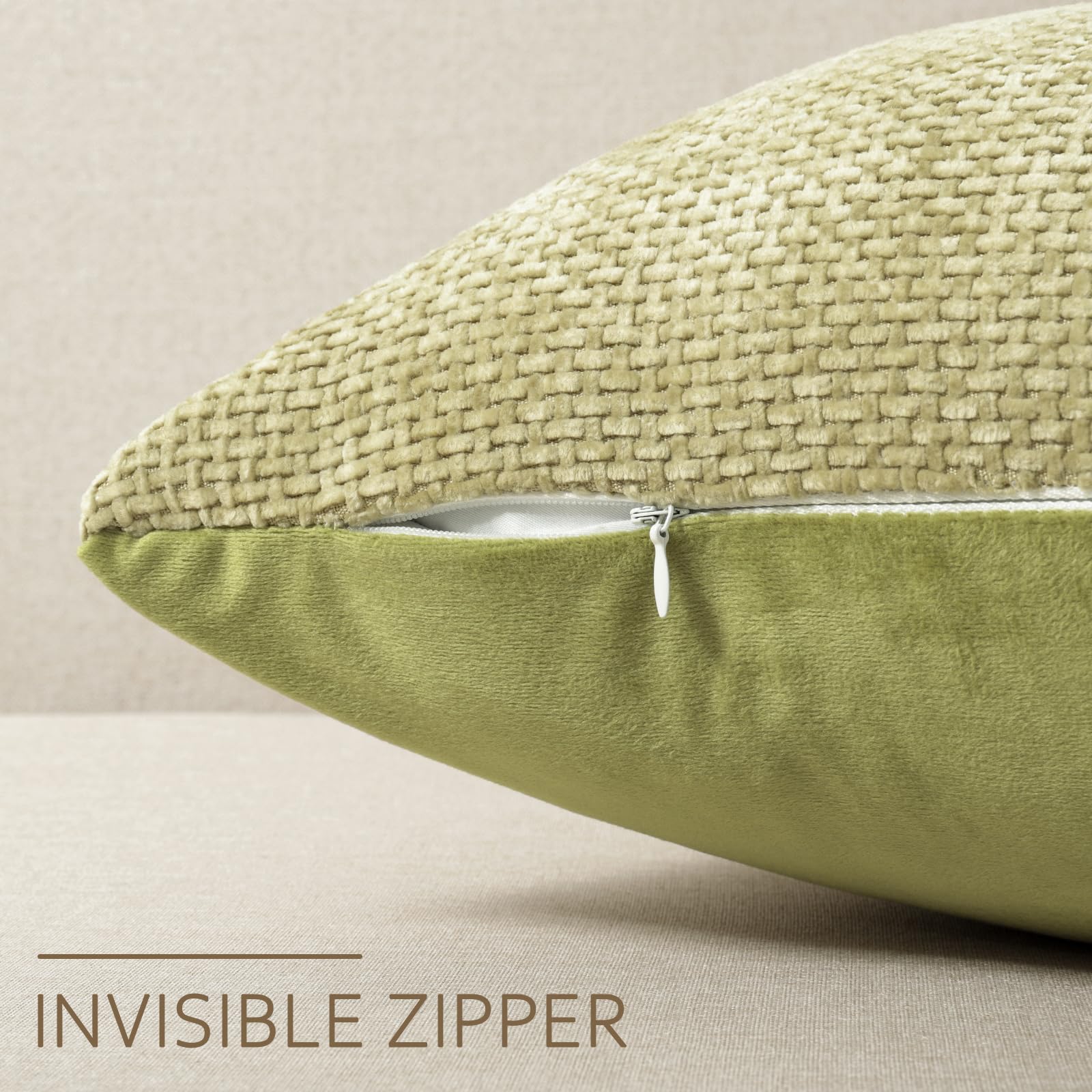ZWJD Lot de 2 Housse Coussin de canapé 45x45 en Chenille Housse de Coussin Douces Cecoration de Maison Coussin Canape Décoratives de Luxe pour Canapé,lit et Salon