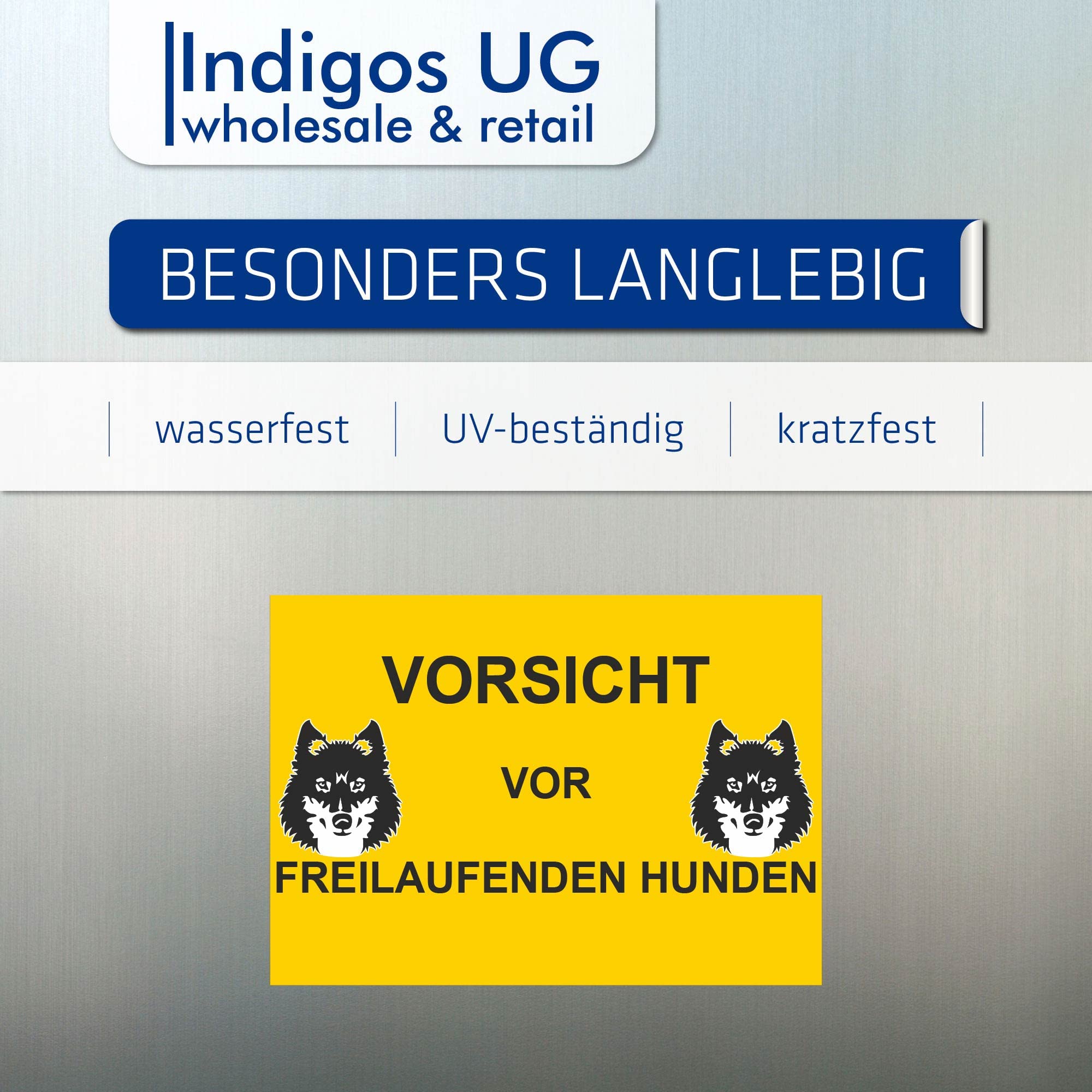 INDIGOS UG - Adesivi - sicurezza - avvertimento - cautela cane