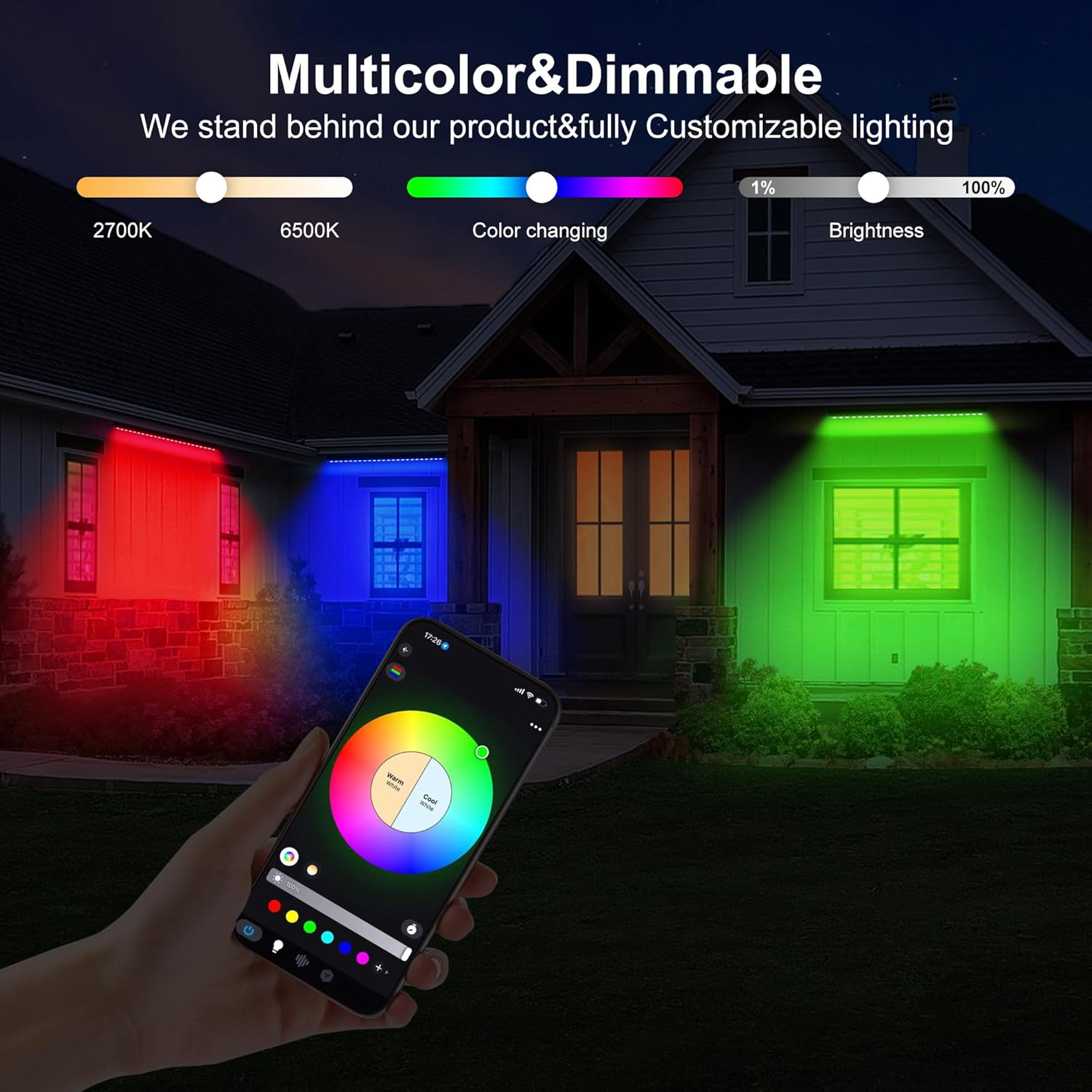 rgbcw wall washer lights rear connection and power cable