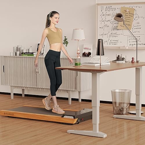 Miniatura 2 de Caminadora para debajo del escritorio, almohadilla para caminar de 2.25 HP, caminadora eléctrica de madera ligera, caminadora de escritorio para