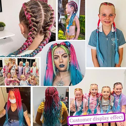 Miniatura 6 de Mclisle Extensiones de cabello trenzado jumbo para trenzas de 24 pulgadas, 6 paquetes de extensiones de cabello sintético de fibra sintética de alta