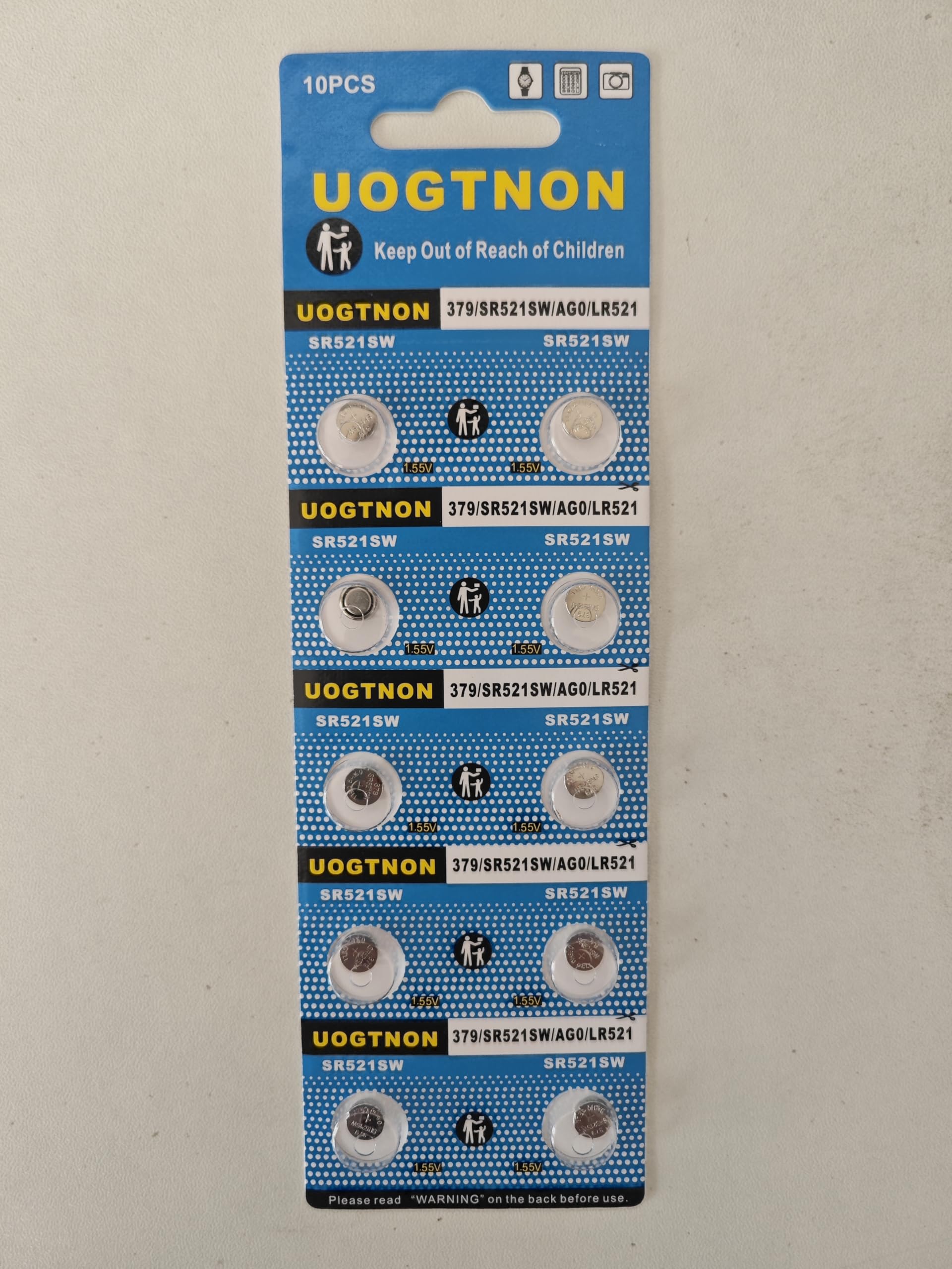 379 SR521SW V379 Watch Battery 1.5V Button Cell (10-Pack)