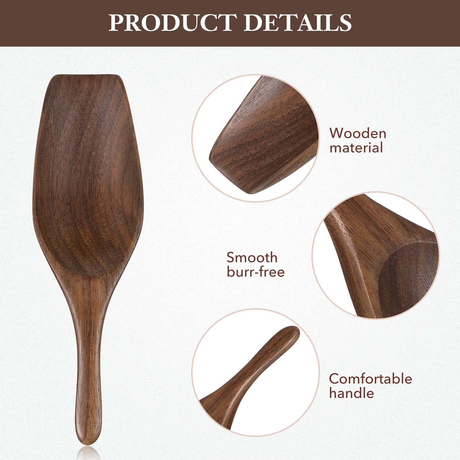 Cucharita de Madera Natural para Café y Té Cuchara de Madera Maciza sin Costuras Ligera y Portátil Accesorio para Infusiones y Granos Diseño Elegante y Fácil de Limpiar