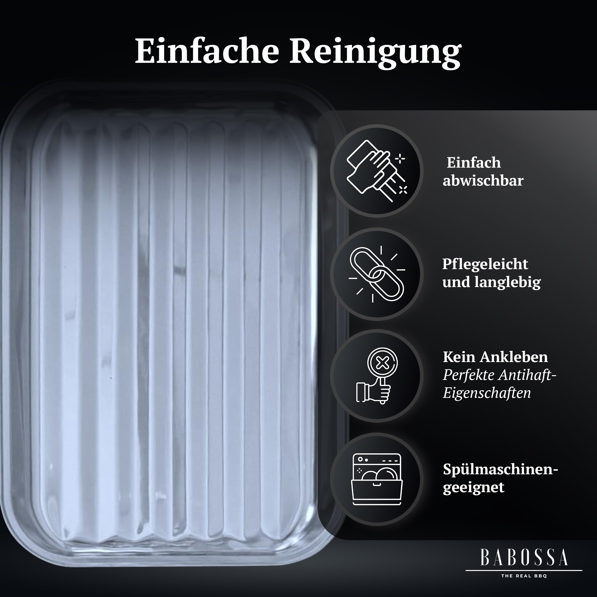 BABOSSA Grillschale (2er-Set) – Hochwertige Grillschale Edelstahl – Wiederverwendbar, spülmaschinenfest und rostfrei – Perfekt für Gemüse, Fisch & Fleisch – 100% Made in Germany