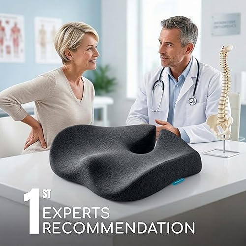 Miniatura 2 de Cojines de asiento de espuma viscoelástica extra grandes para sillas de oficina, cojín de asiento de alivio de presión para aliviar el dolor