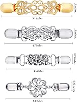 Vista 3 de Jetec - 4 clips para chalsuéter estilo vintageretro, para mujer, niña, de 4 estilos, Zinc