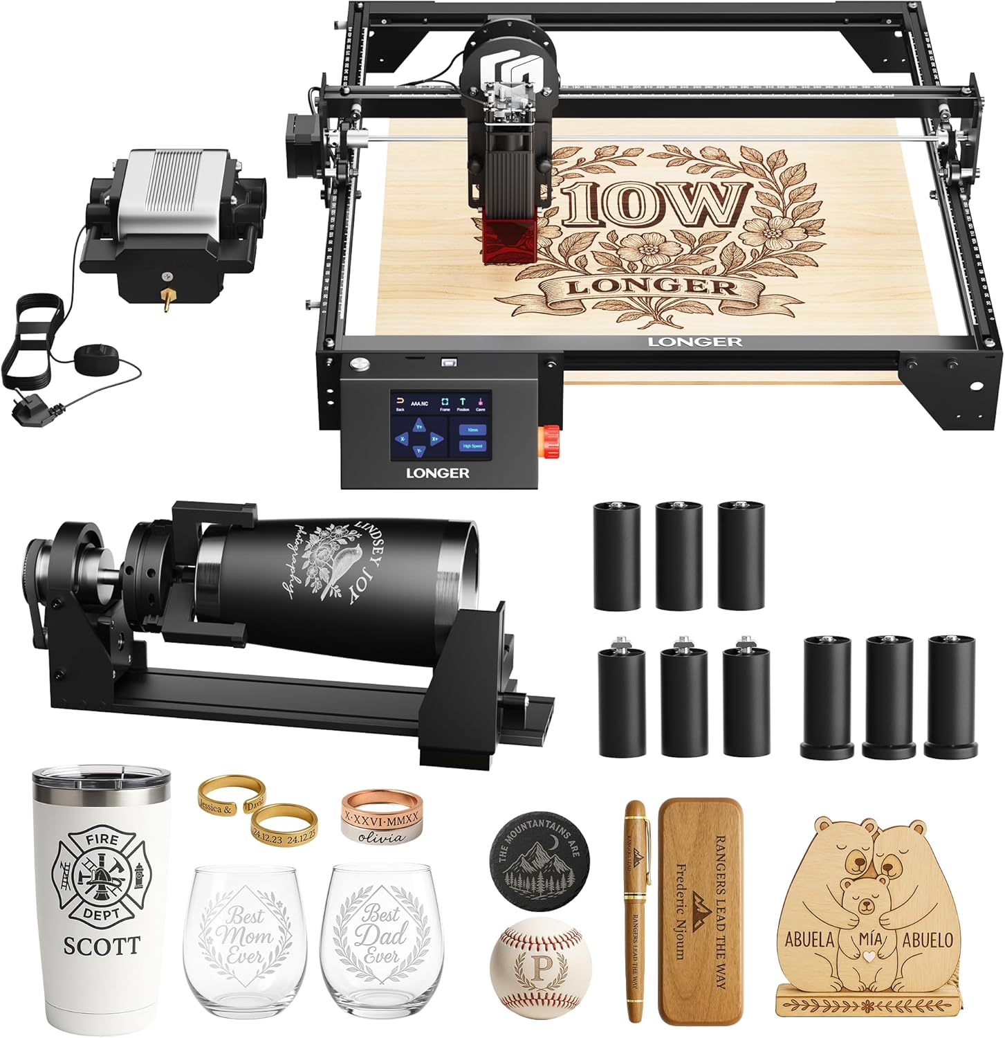 LONGER Laser Engraver Ray5 10000mW Engraver Machine DIY CNC Laser Cutter Tool for Metal Glass Wood Working Area 15.7