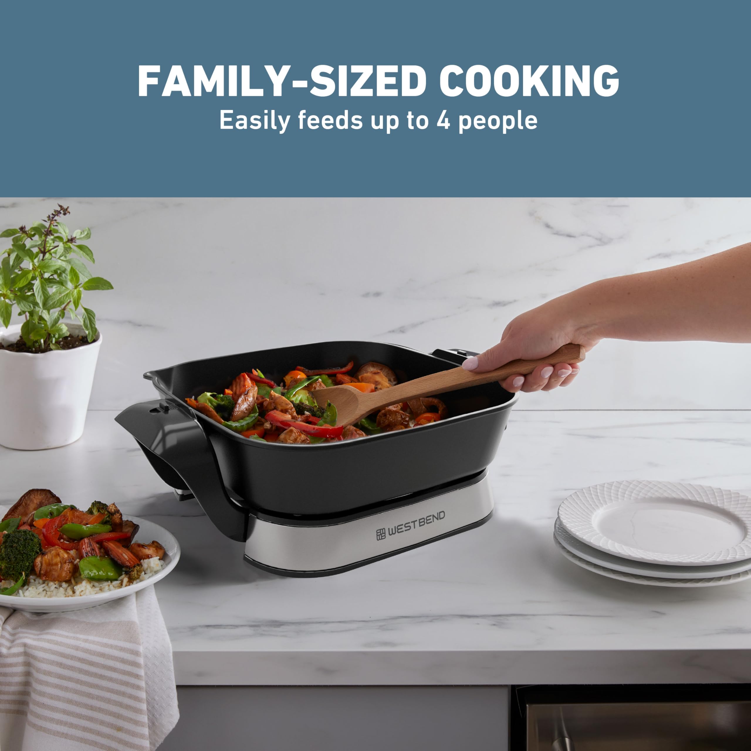 Amazon.com: West Bend 11”x11” Electric Skillet with Diamond Shield