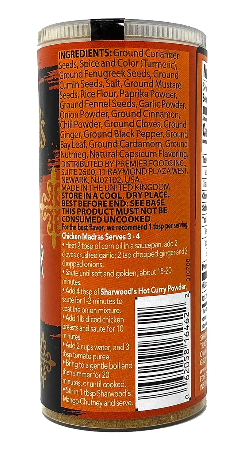 Sharwoods Hot Curry Powder 3.6 oz - Pack of 6