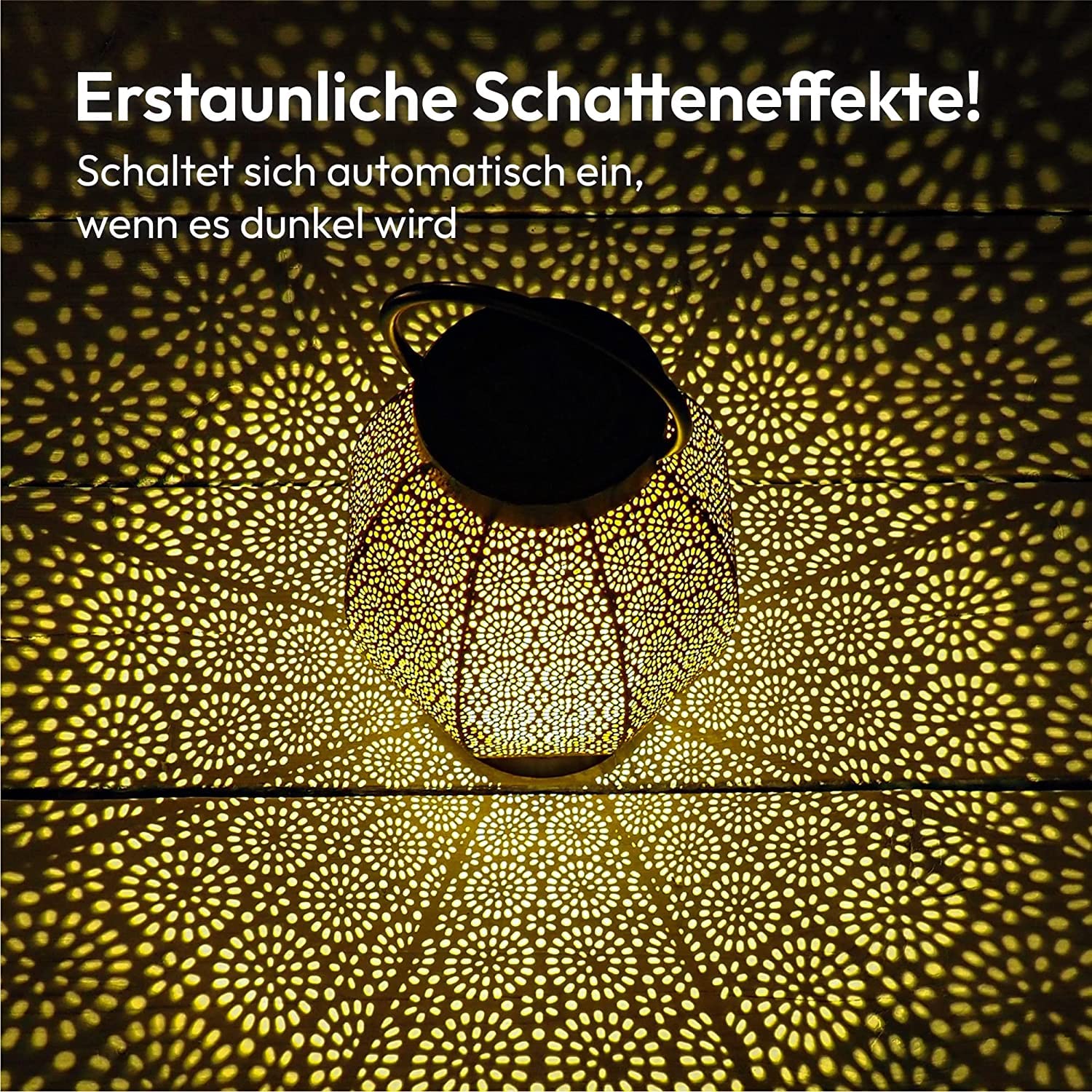 Gadgy Latarnia solarna na zewnątrz, z motywem kwiatu, do użytku na zewnątrz, dekoracja tarasu, wodoszczelność IP65, orientalna dekoracja ogrodowa, wisząca lub stołowa