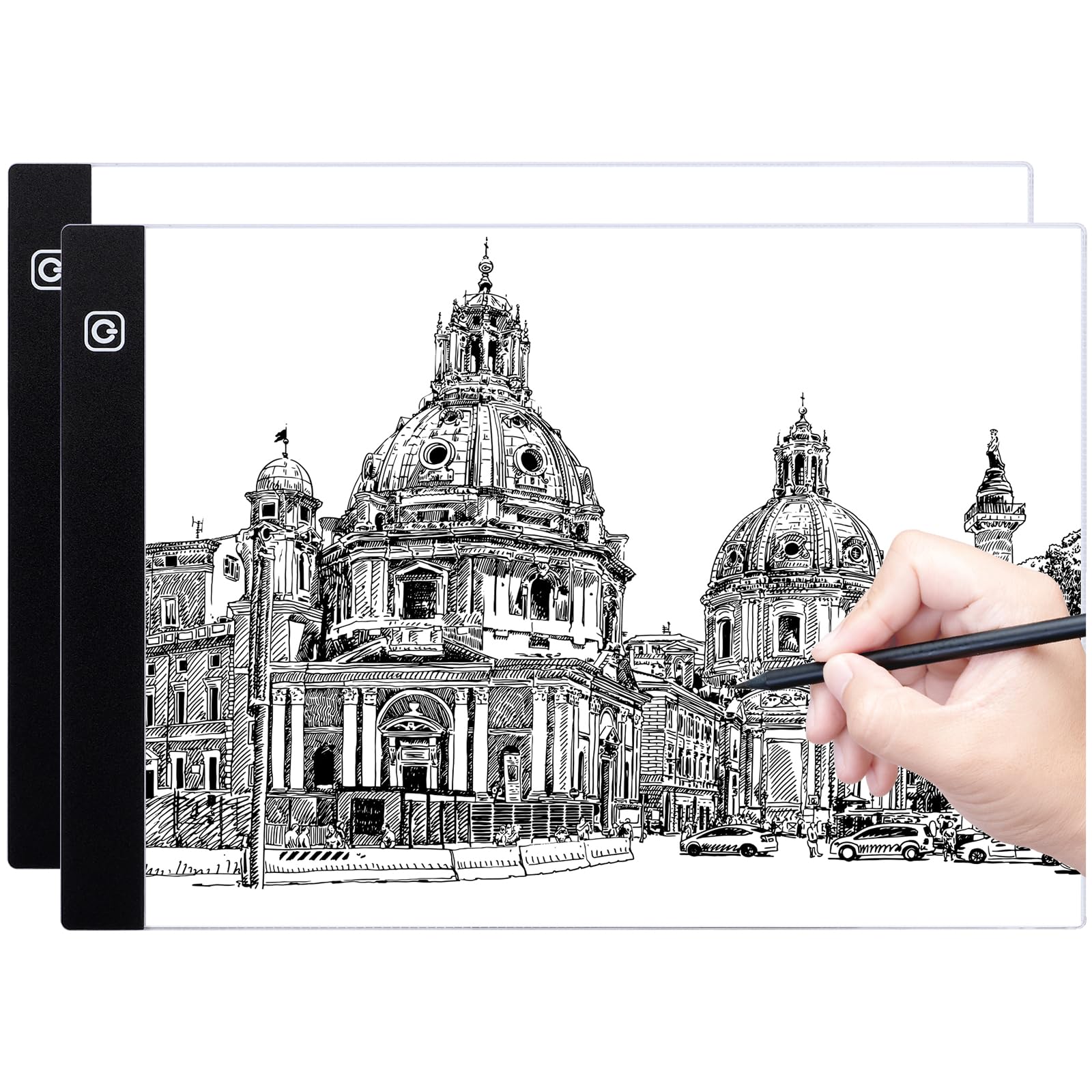 Coolzon Tavoletta Luminosa A5, Lavagna Luminosa A5 LED Light Pad con Luminosità Regolabile, LED Tavoletta Luminosa,Ultra Sottile per Animazione, Schizzi, Progettazione, Disegno, Pittura a Diamante 5D