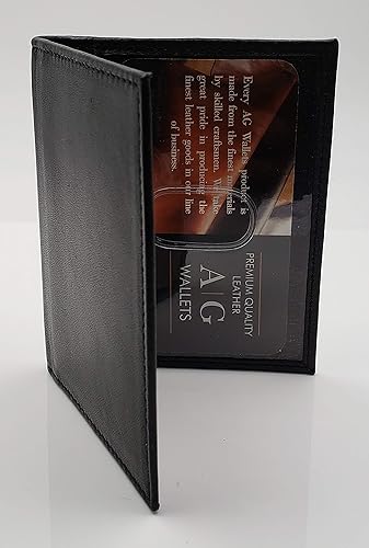Miniatura 2 de AG Wallets Soporte de licencia plegable de cuero para 2 identificaciones, Negro -, Tarjetero e identificación