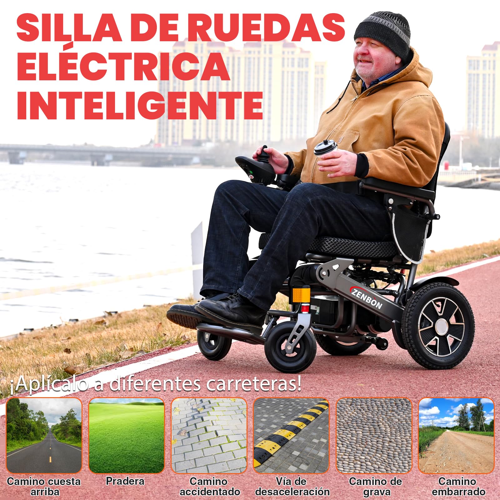 Silla de Ruedas Eléctrica Plegable Automática: 35KM silla Ruedas Electrico para Personas Mayores - 700W Silla de Ruedas Eléctrica con Reposabrazos Móviles Hasta 150KG