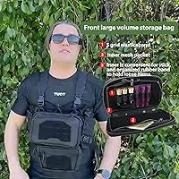 Vista 36 de YAKEDA - Chaleco táctico con bolsillo para revista, ajustable, desmontable, corte láser, modular Molle