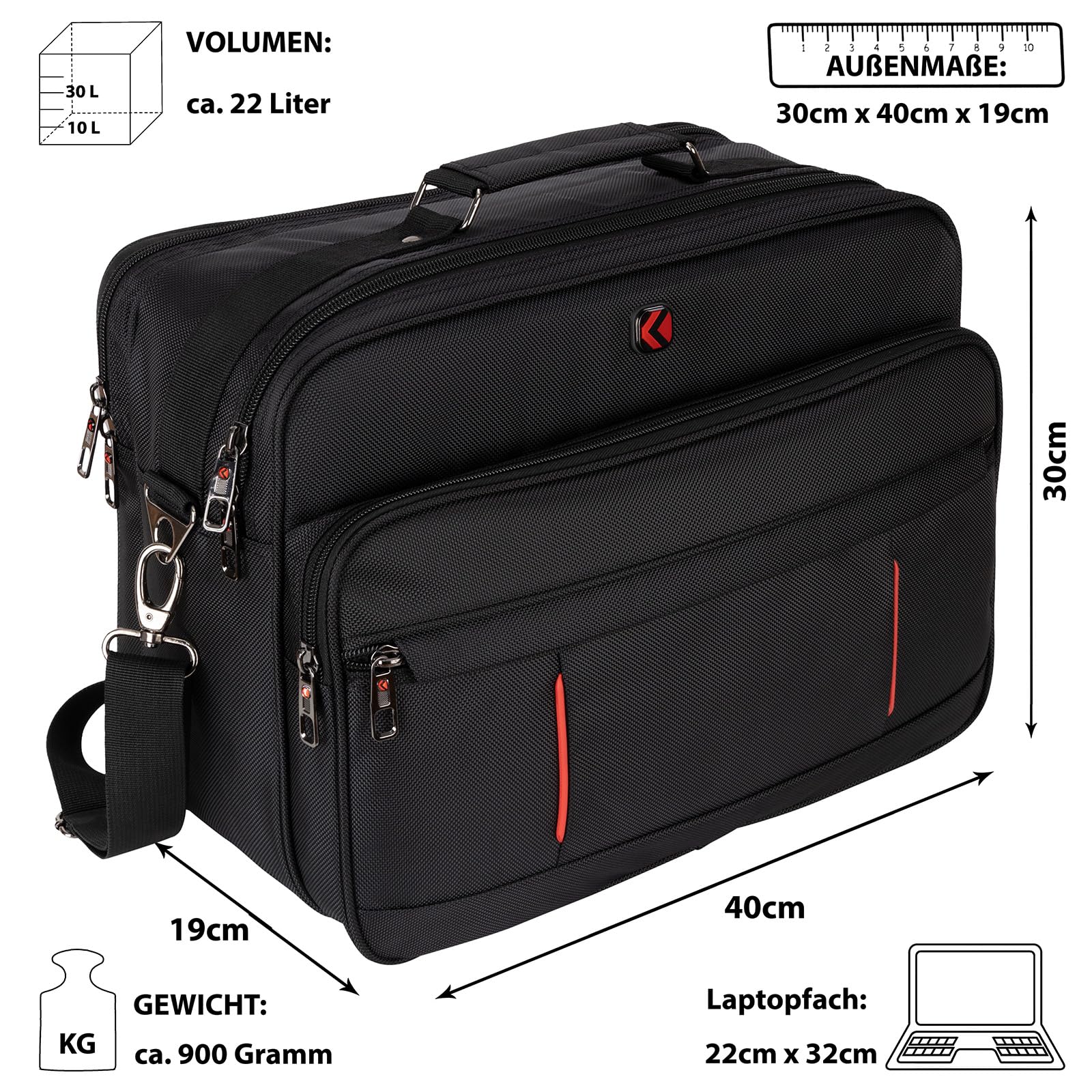 Arbeitstasche Umhängetasche Messenger Flugbegleiter Herrentasche XXL