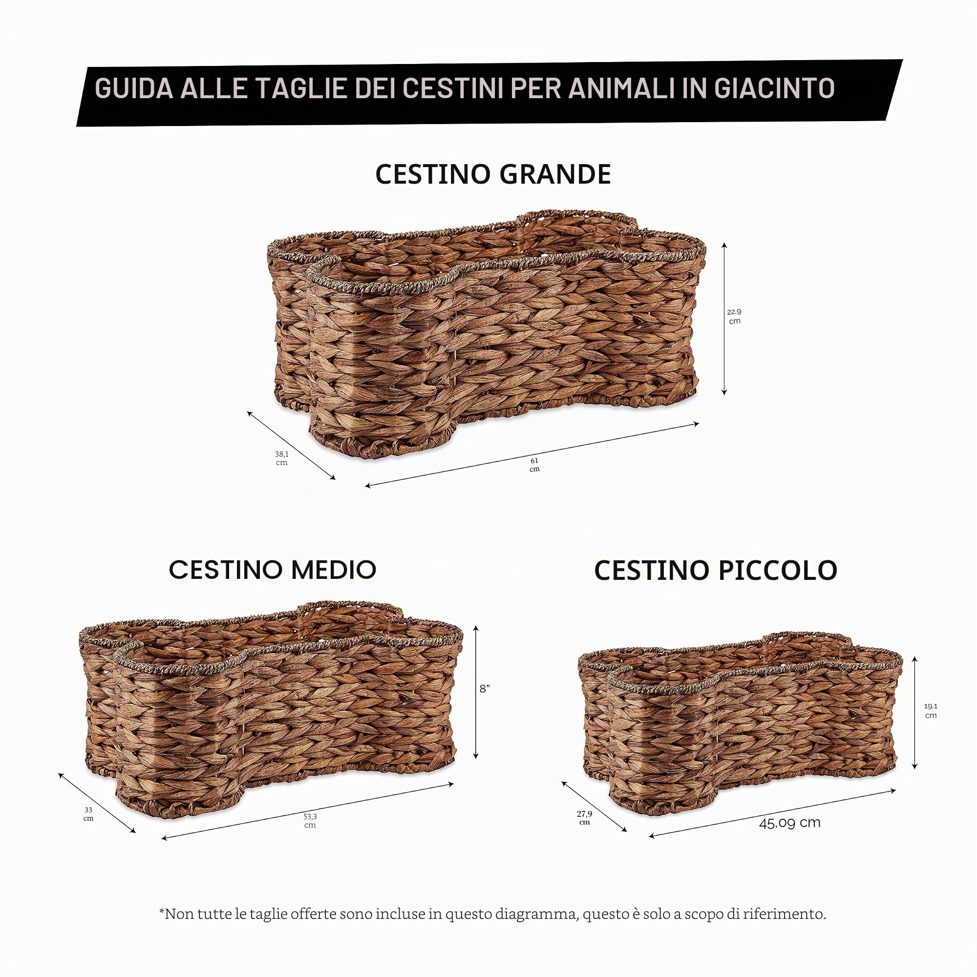 Bone Dry Pet Storage Collection - Cestino per giocattoli in giacinto, a forma di osso, naturale, piccolo