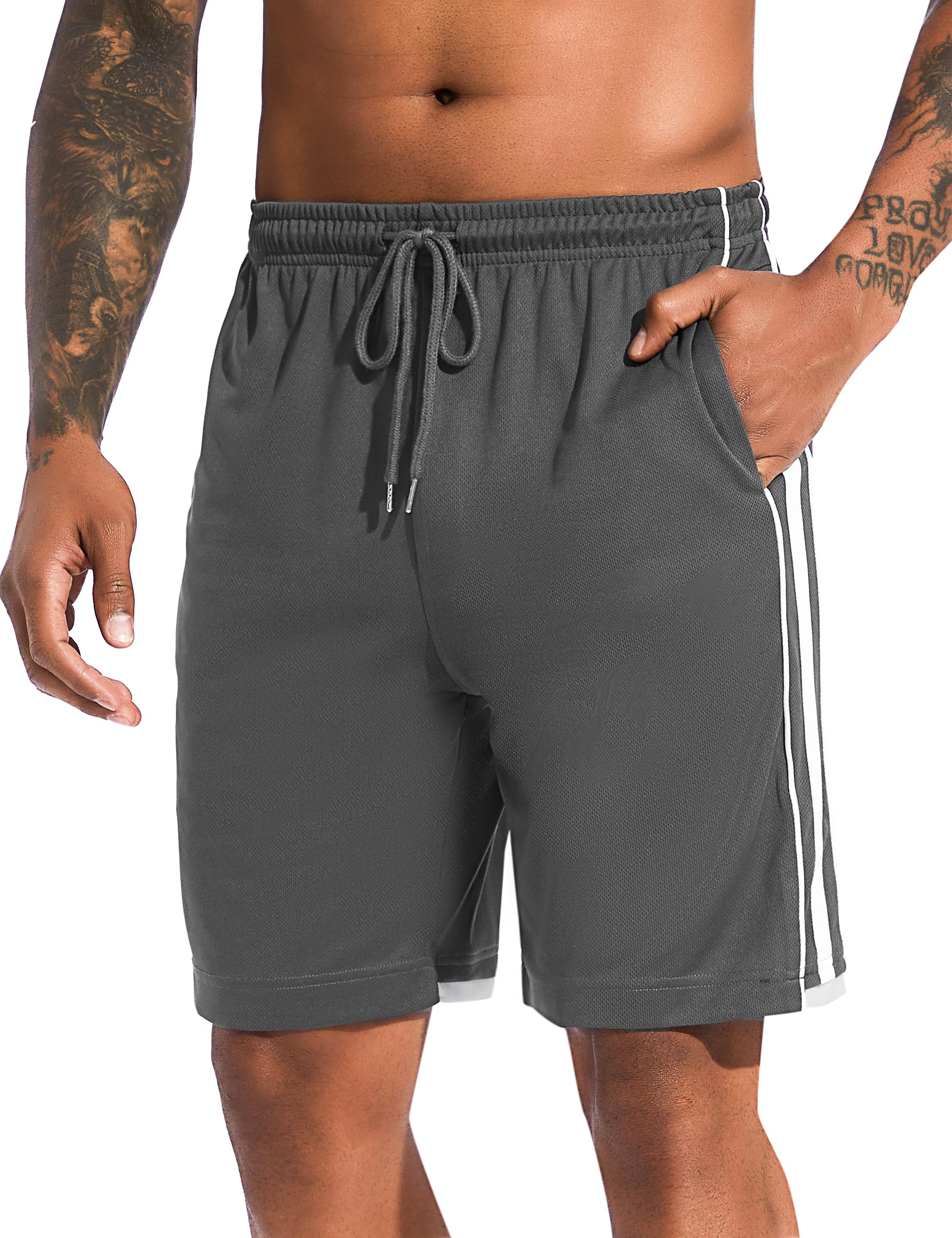 Irdcomps Pantalones Cortos Hombre Deportivos Running Hombre Verano con Bolsillo para Celular Secado Rápido Transpirable Pantalones Cortos S-XXL
