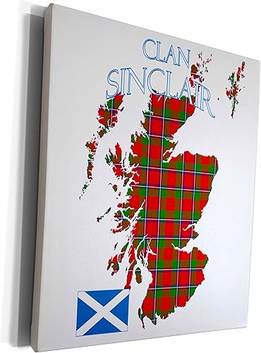 3dRose Outline of Scotland with the Sinclair clan family... - Museum Grade Canvas Wrap (cw-380168-1)