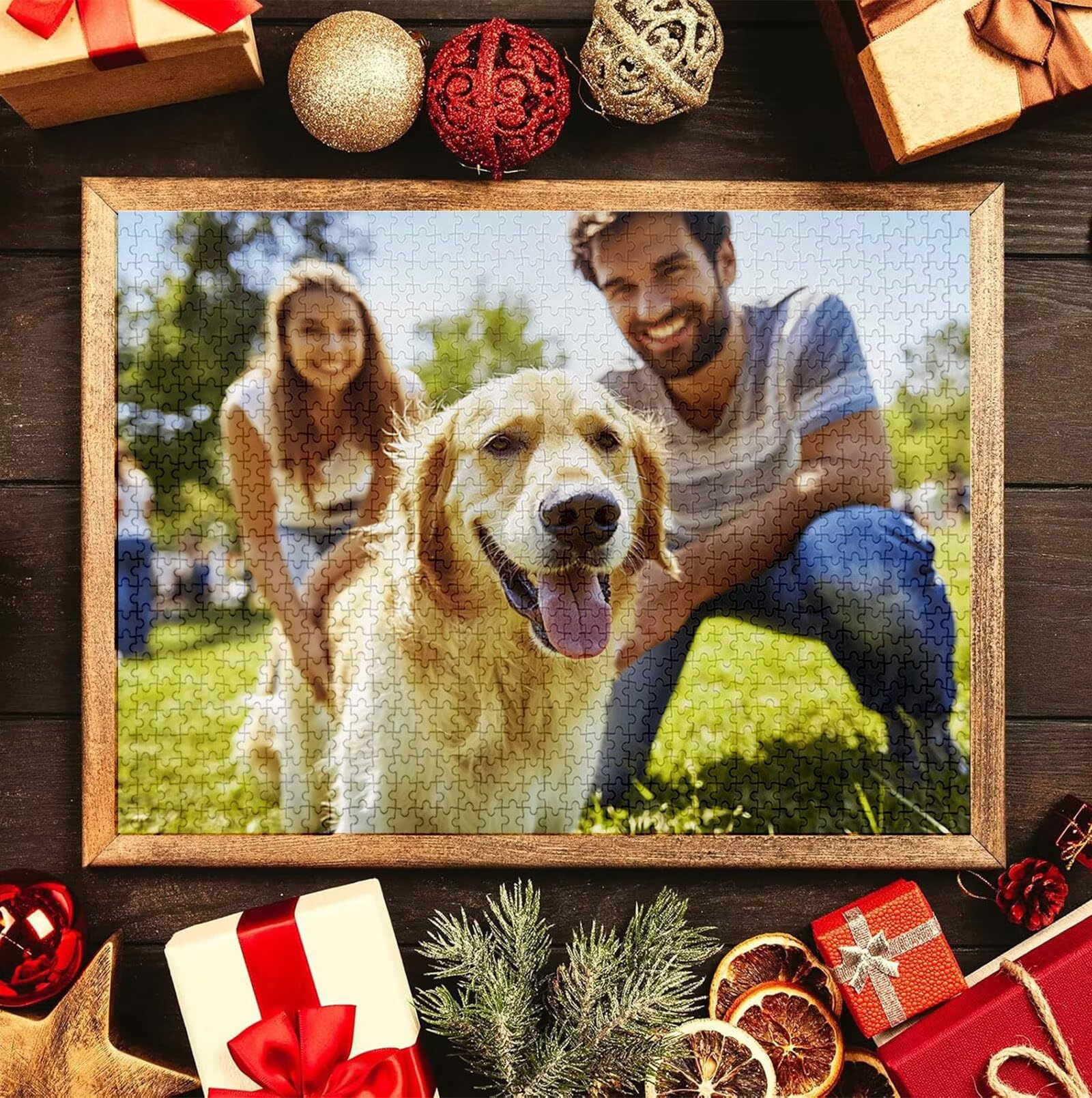 Puzzle Personalizado con Foto, Personalizada Rompecabezas Personalizado Diseña tu Logo Foto o Texto, Personalizado Navidad Halloween San Valentín Parejas Niños Familia Amigos h-2301