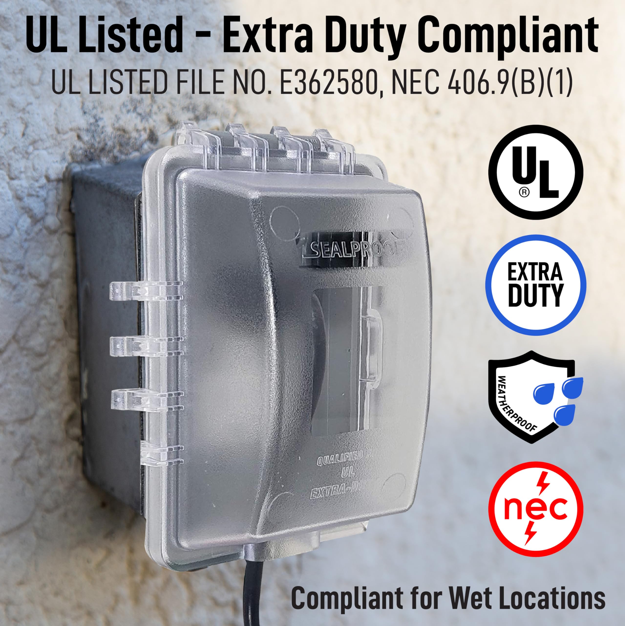 Leviton - Caja De Salida Resistente A La Intemperie, Cubierta Extra Resistente Mientras Está En - Foto 3