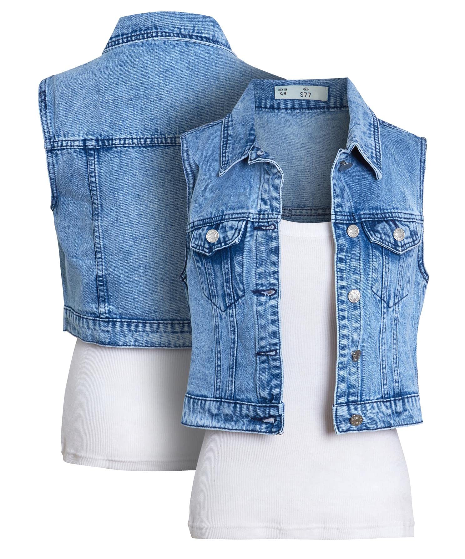SS7 Damen Ärmellose Jeansweste