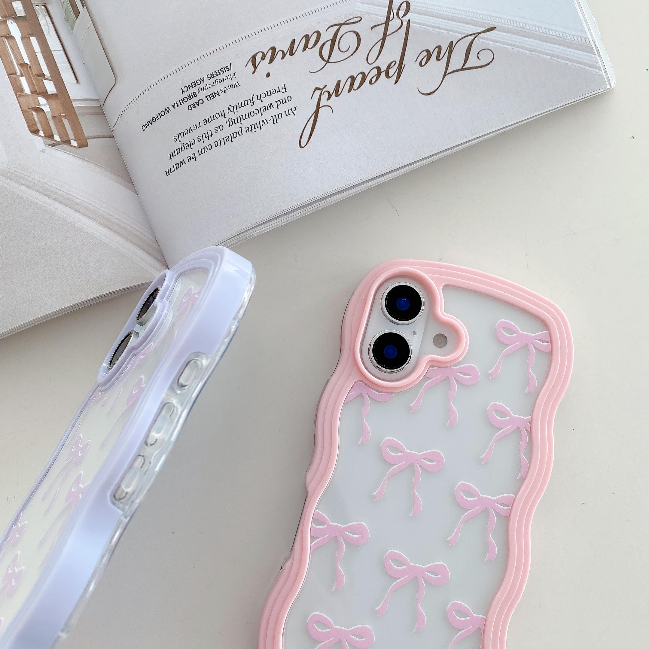 Custodia Per IPhone Con Fiocco Custodia IPhone Con Fiocco Bianco + Braccialetto - Leggera E Antiurto In TPU Bracciale Portafortuna