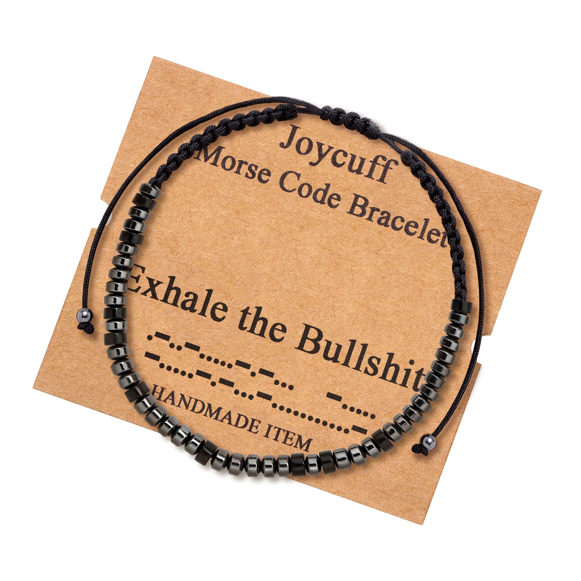 JoycuFF Funny Morse Code for Women Inspirational Christmas Birthday Unique Handmade Weave Secret Message Gifts for Mom Daughter Sister Best Friend Jewelry for Her