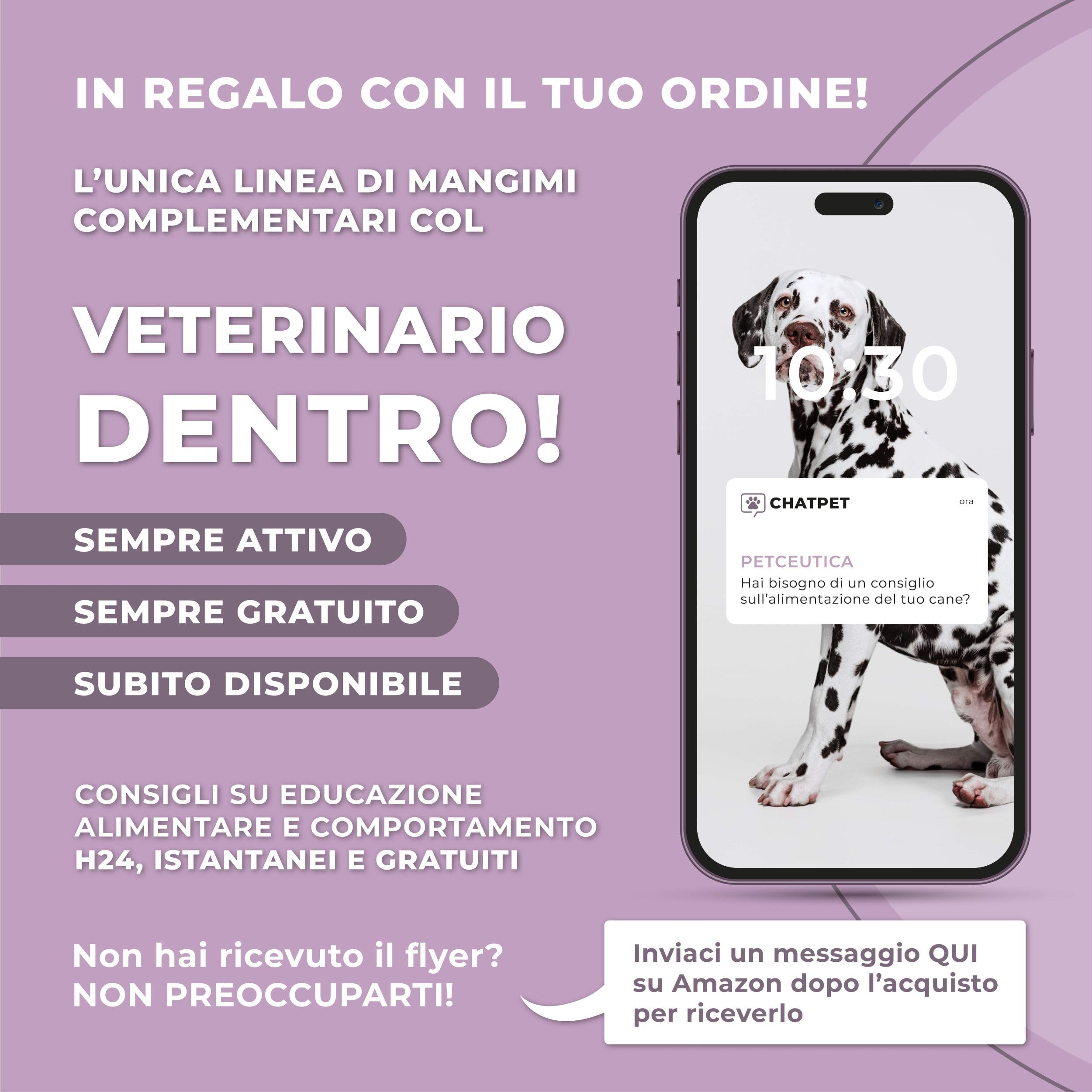 PETCEUTICA CUTIPET Integratore per Pelo Cane 50 ml, Olio di Ribes Nero, Zinco, Biotina, Gocce, Bianco, Made in Italy, con Siringa Dosatrice