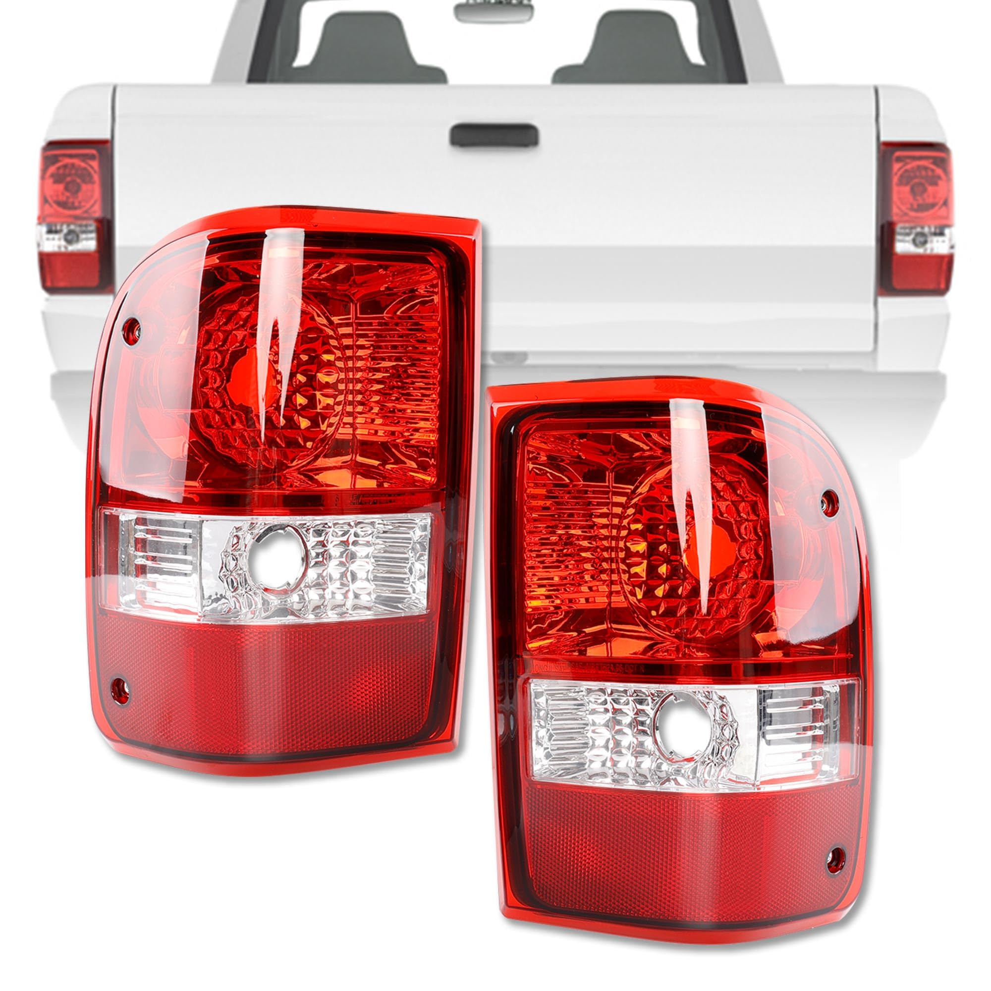 Photo 1 of Tail Lights Compatible with 2006 2007 2008 2009 2010 2011 Ford Ranger - Tail Lamps Replace 6L5Z 13405 AA and 6L5Z 13404 A - Left Driver and Right Passenger Side(w/o bulb, harness)