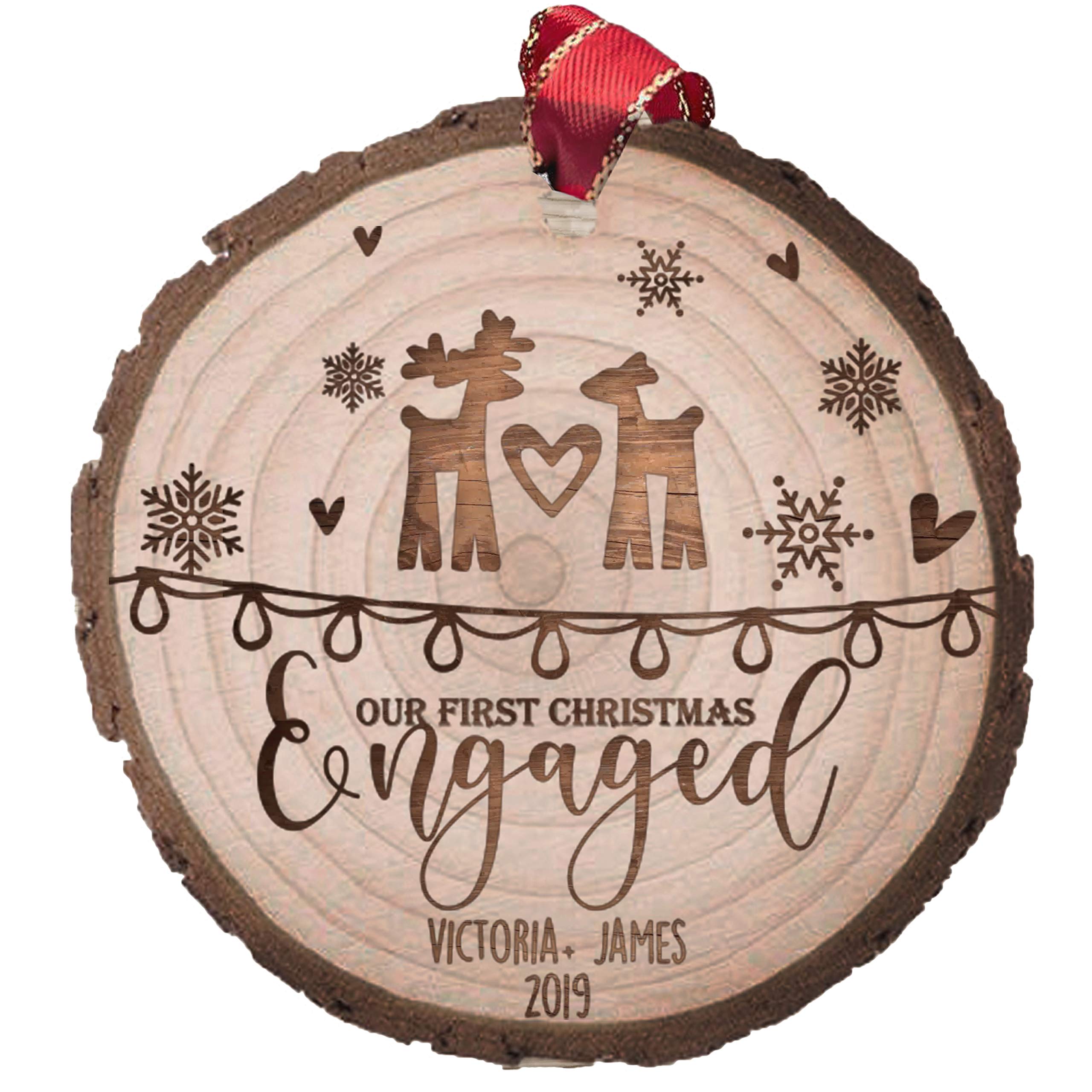 Personalized Gifts For Couple Christmas Wooden Slider Ornament