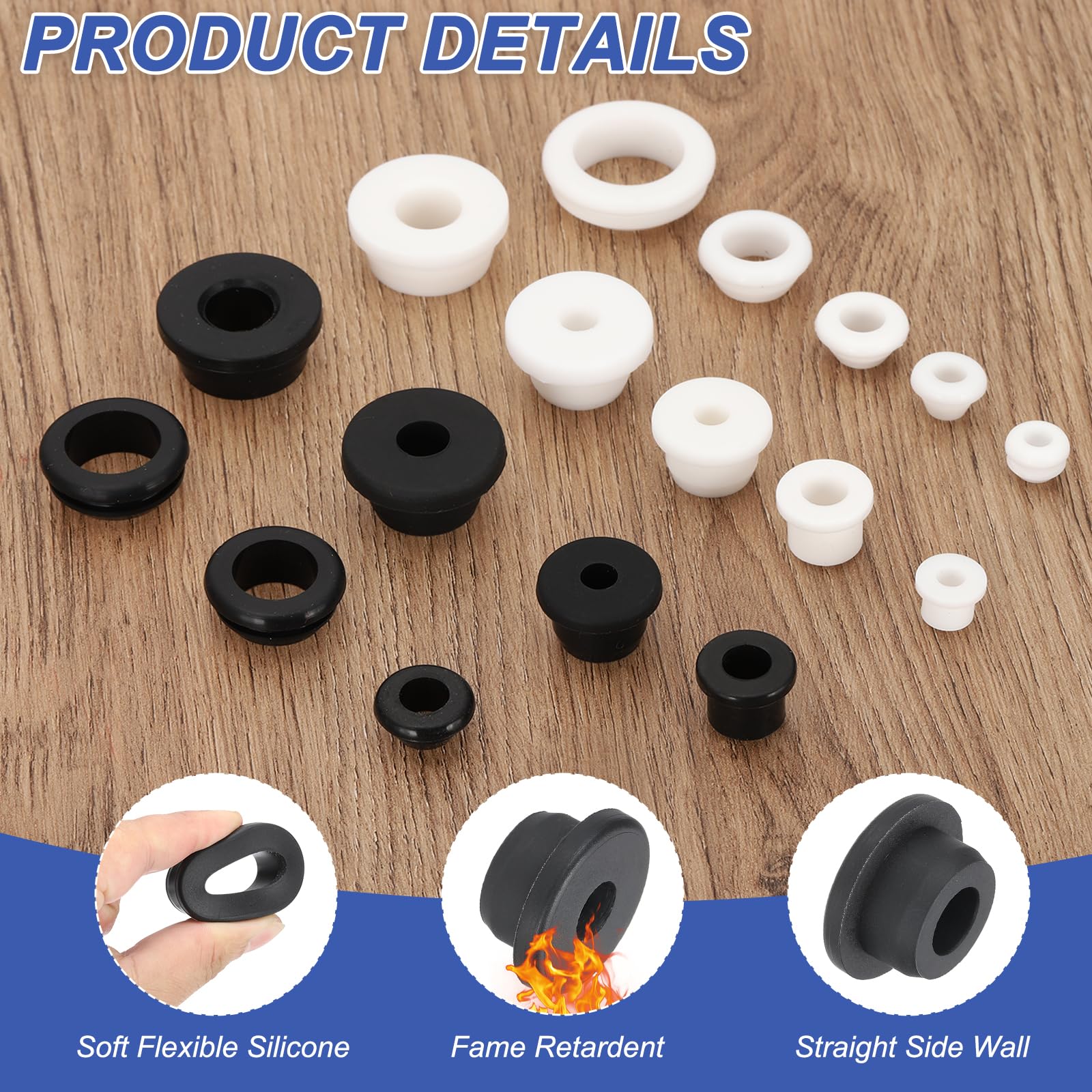 PATIKIL Silicone Rubber Grommet, 7 Pcs 1/2"(21mm) Drill Hole - Image 3