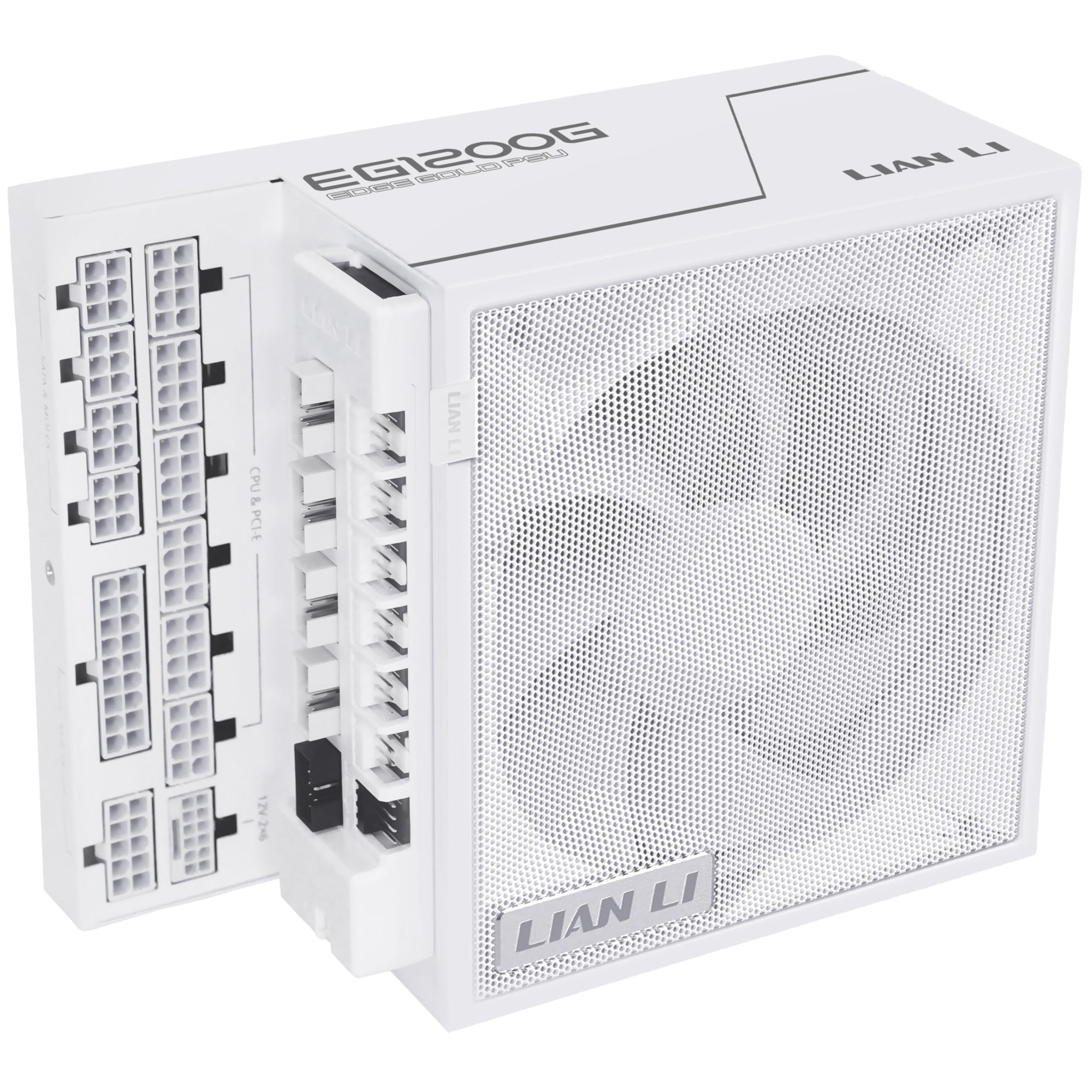 Lian Li Edge Gold 1200 80 Plus Gold Netzteil, Pcie 5.1, Atx 3.1 - 1.200 Watt, Wei?, Inkl. UsB-Hub (eg1200g White)