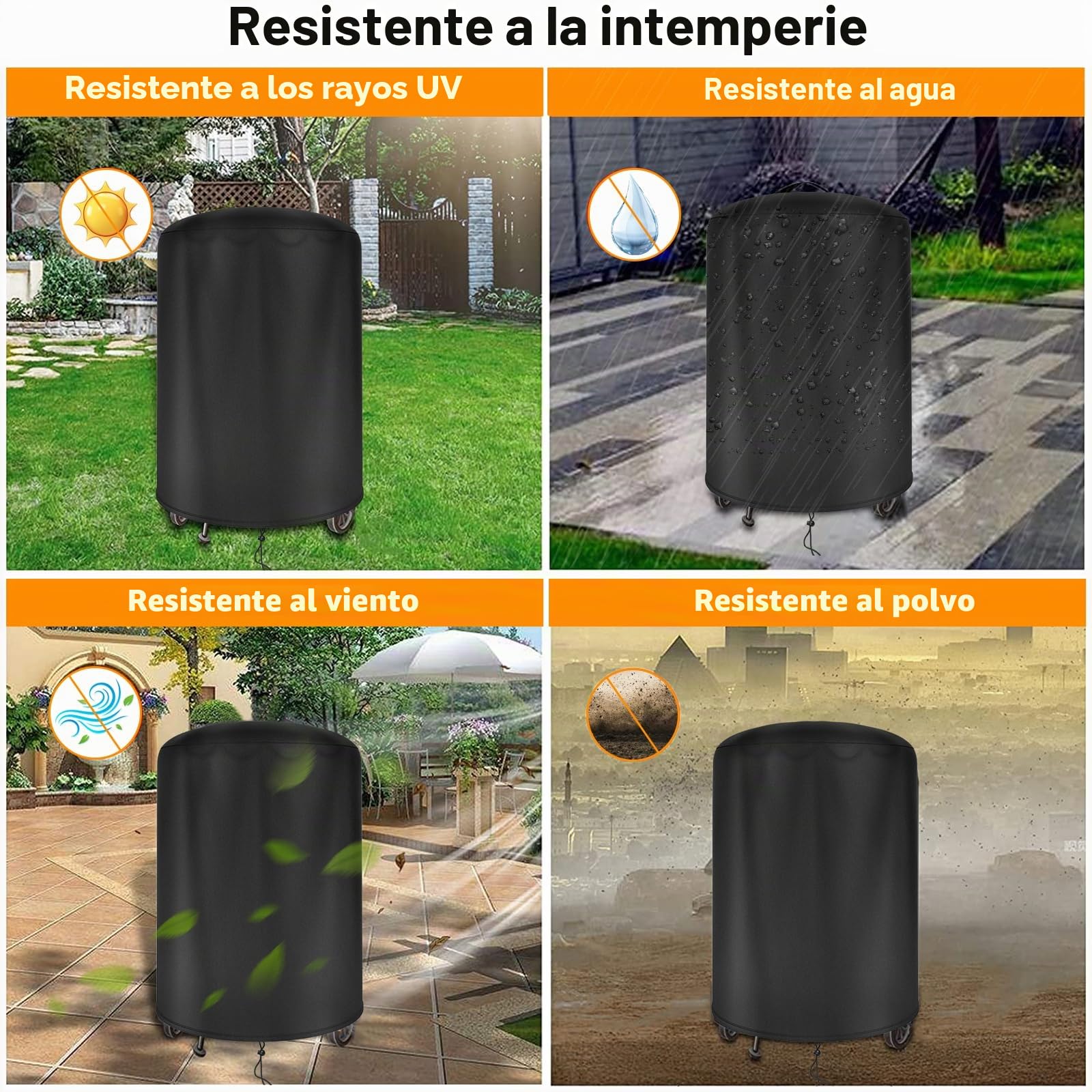 Funda Barbacoa para Weber 57cm Impermeable, Weber Cubierta para Barbacoa Redonda Exterior, 500D Oxford Resistente a la Intemperie Cubierta BBQ de Parrilla(Φ71x68cm)