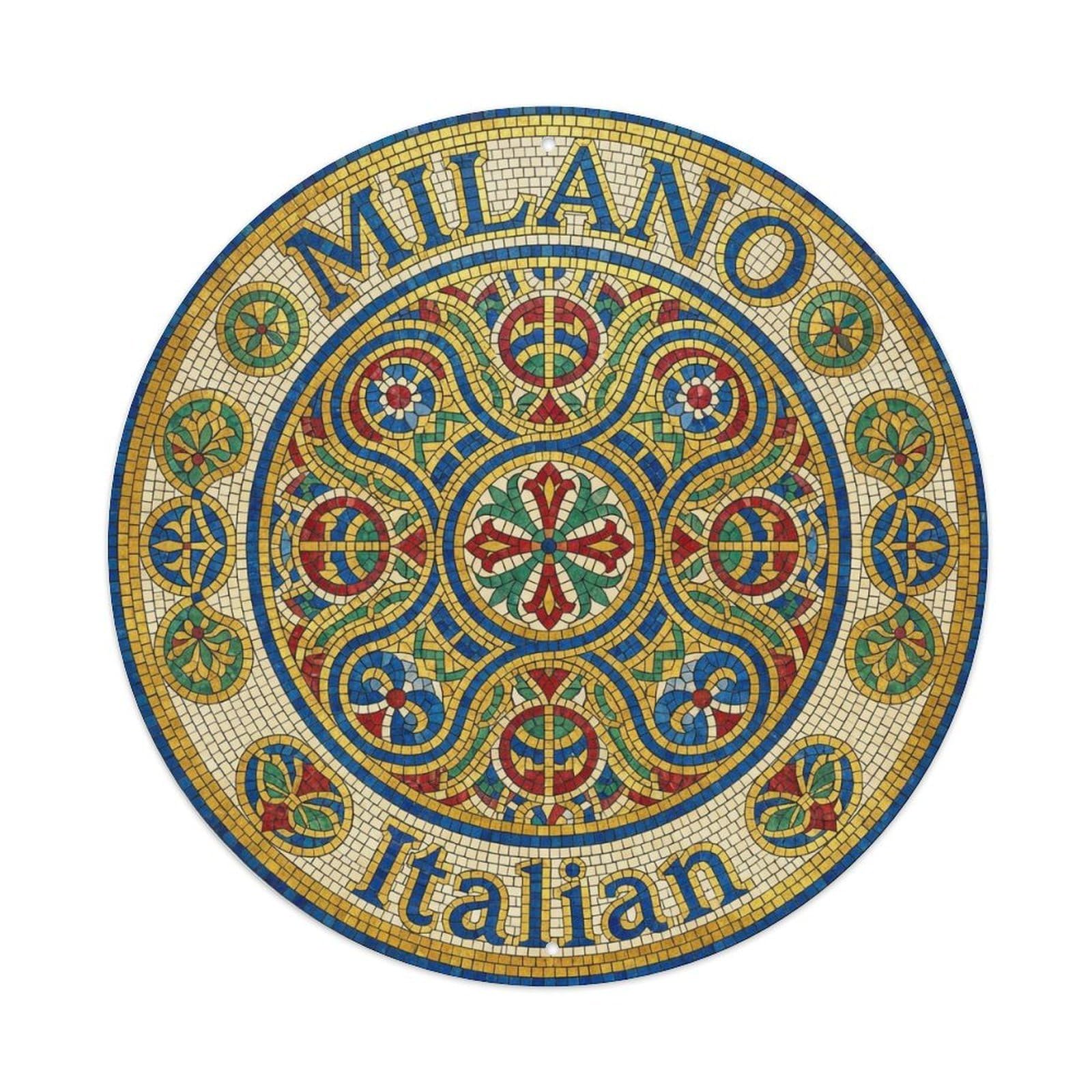 Vintage Travel Milan Italy Luster Metal Tin Sign