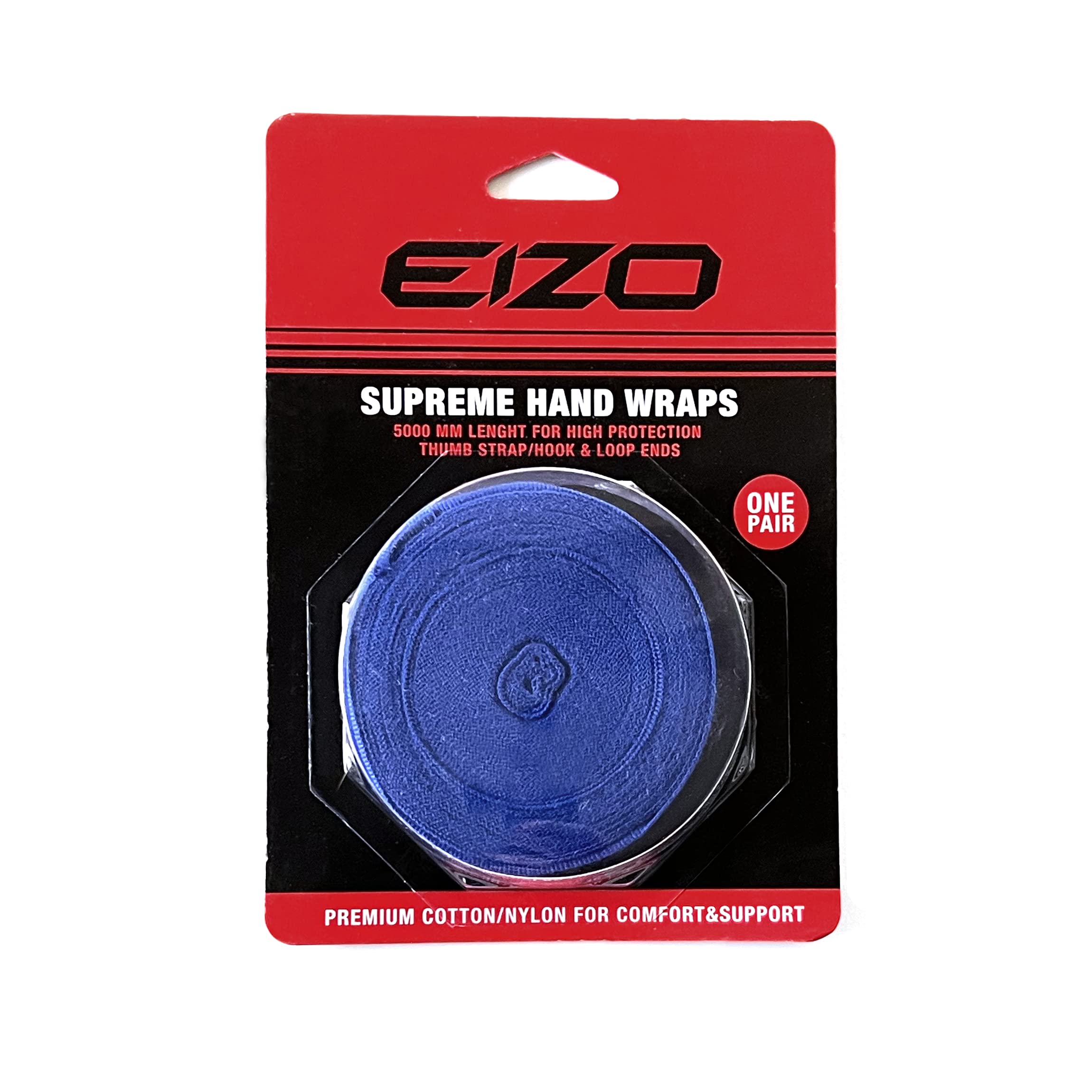 EIZO Bendaggi Boxe in Cotone Premium semielastici 5 mt, Fasce Boxe, Fasce Kick Boxing, bendaggi Muay Thai, Boxing handwraps 5 mt per Arti Marziali e Sport da Combattimento