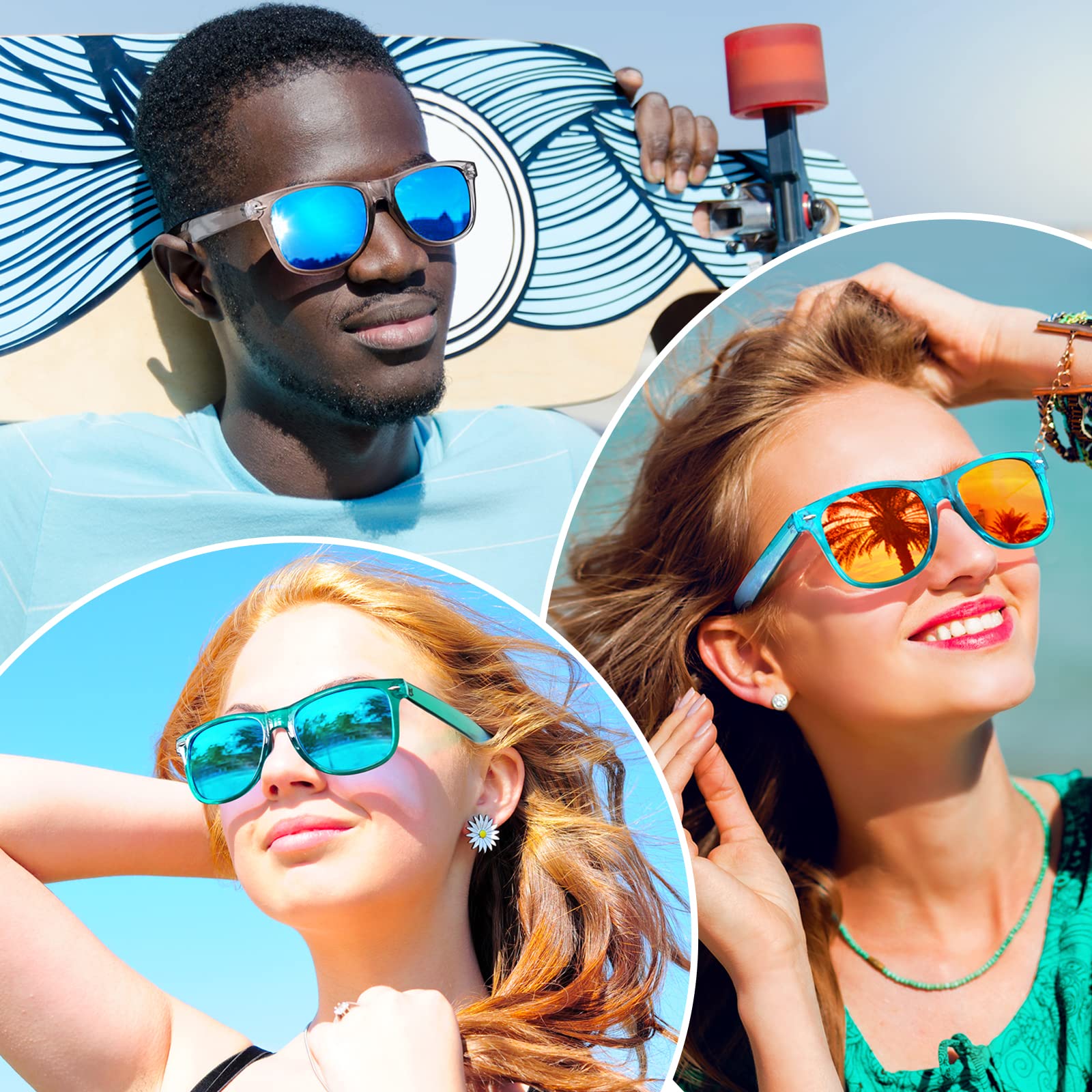 LINVO Occhiali da Sole da Uomo Donna Polarizzati Guida Protezione 100% UV400 Retrò Anni '80 Design