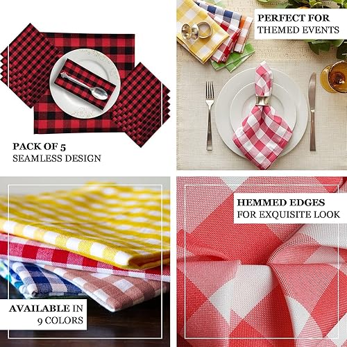 Miniatura 3 de Efavormart - Paquete de 25 servilletas de tela escocesa azulblanco, estilo guingán, 15 x 15 pulgadas