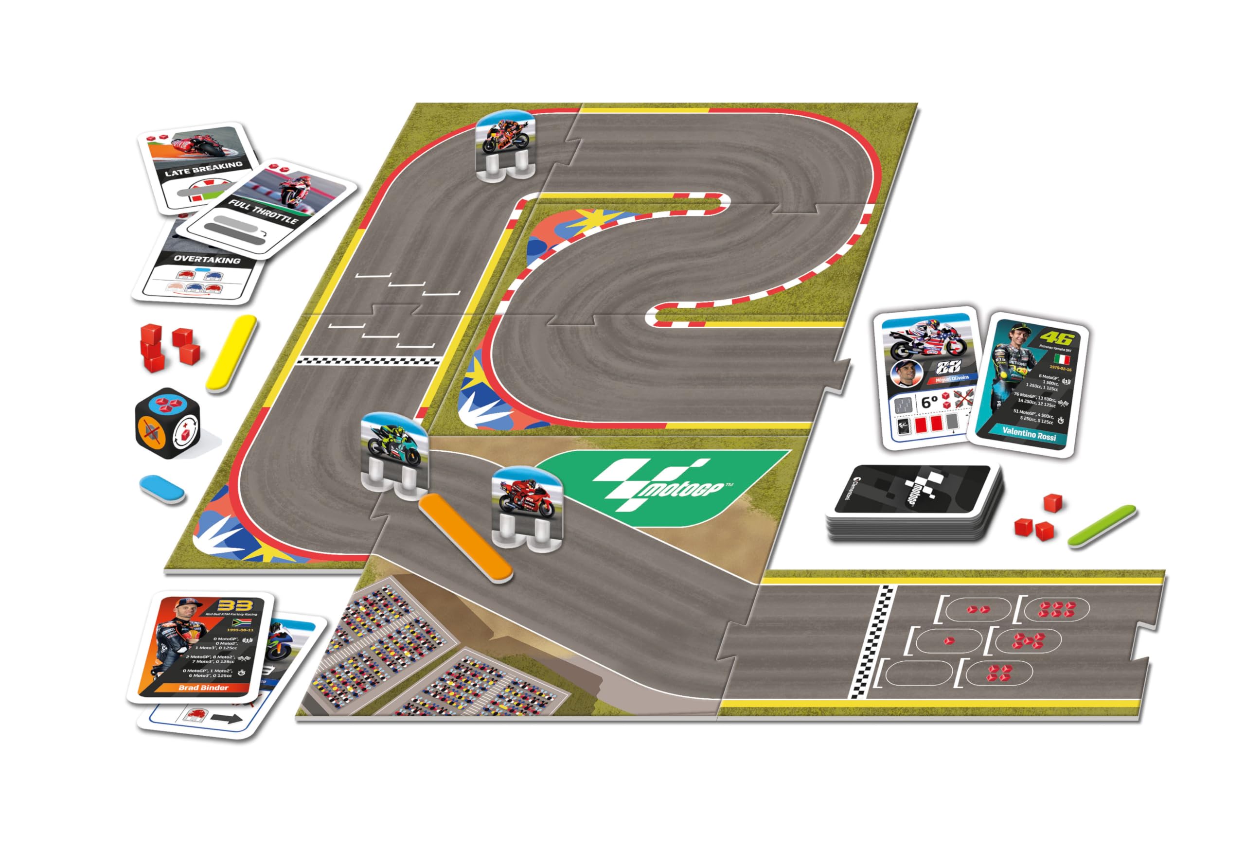 Clementoni- Moto GP Tavolo società Adulti, Divertimento per Tutta La Famiglia, Basato su Sport, 2-6 Giocatori, Gioco Motomondiale, Made in Italy, Colore Italiano, 16790