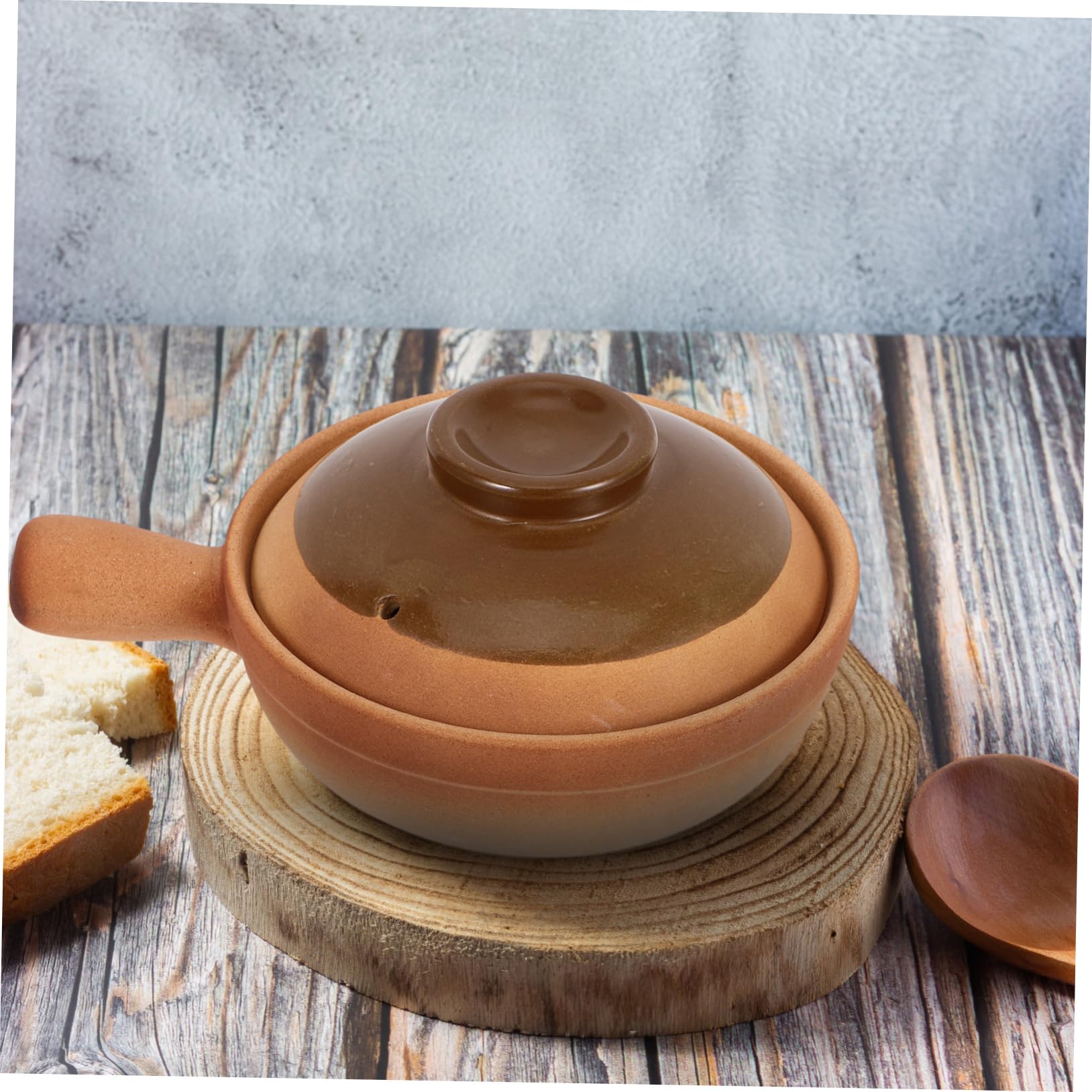 Traditioneller Chinesischer Tontopf mit Deckel und Griff 850ml Keramik
