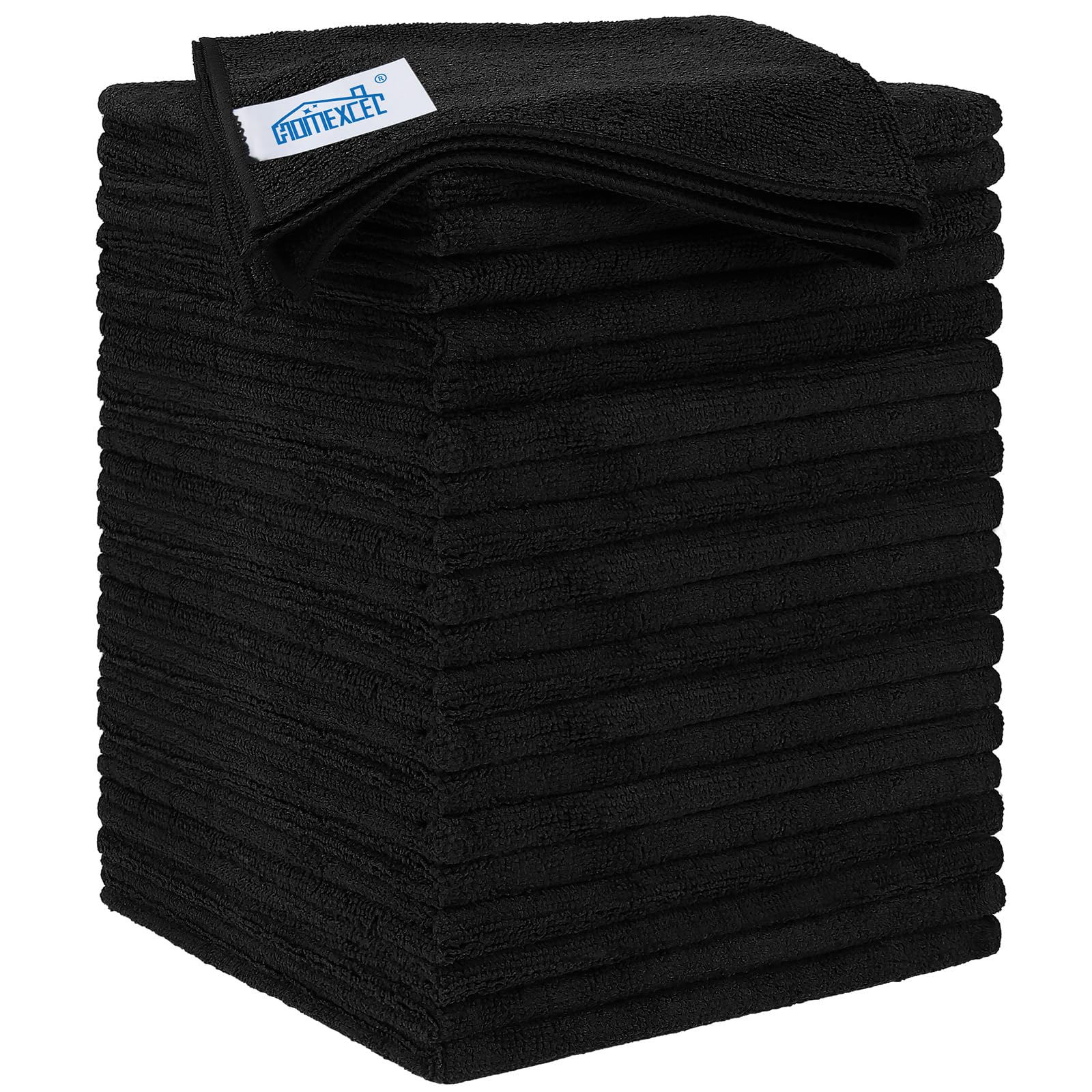 HOMEXCEL Black Microfiber Cleaning Cloth 20 Pack 11.5 x 11.5 inch Microfiber Towels for Cars Ultra Absorbent Car Washing Cloth Lint Free Streak Free Cleaning Rags for Car, Kitchen Window