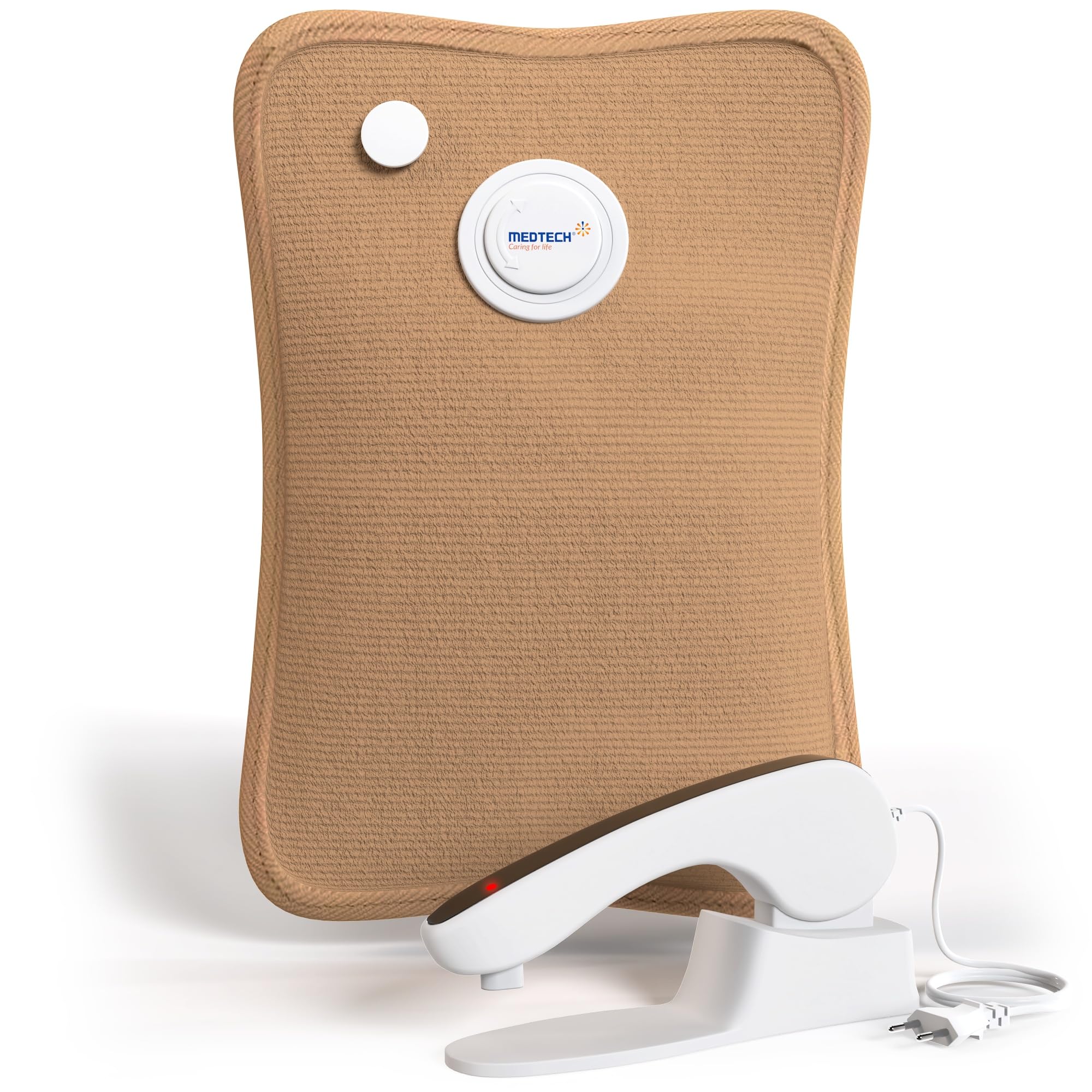 MEDTECH® Premium Electric Hot Water Gel Bag for Pain Relief | Reusable, Flexible Heating Bag for Period Cramps, Muscle Aches, Back Pain and Cold Relief | 6 Layers of Protection | Coffee Brown