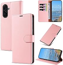 Mobile Phone Case for Samsung Galaxy A56 5G Case, Magnetic Folding Mobile Phone Case with RFID Blocking, PU Leather Shockproof Protective Case for Samsung A56 5G, Pink