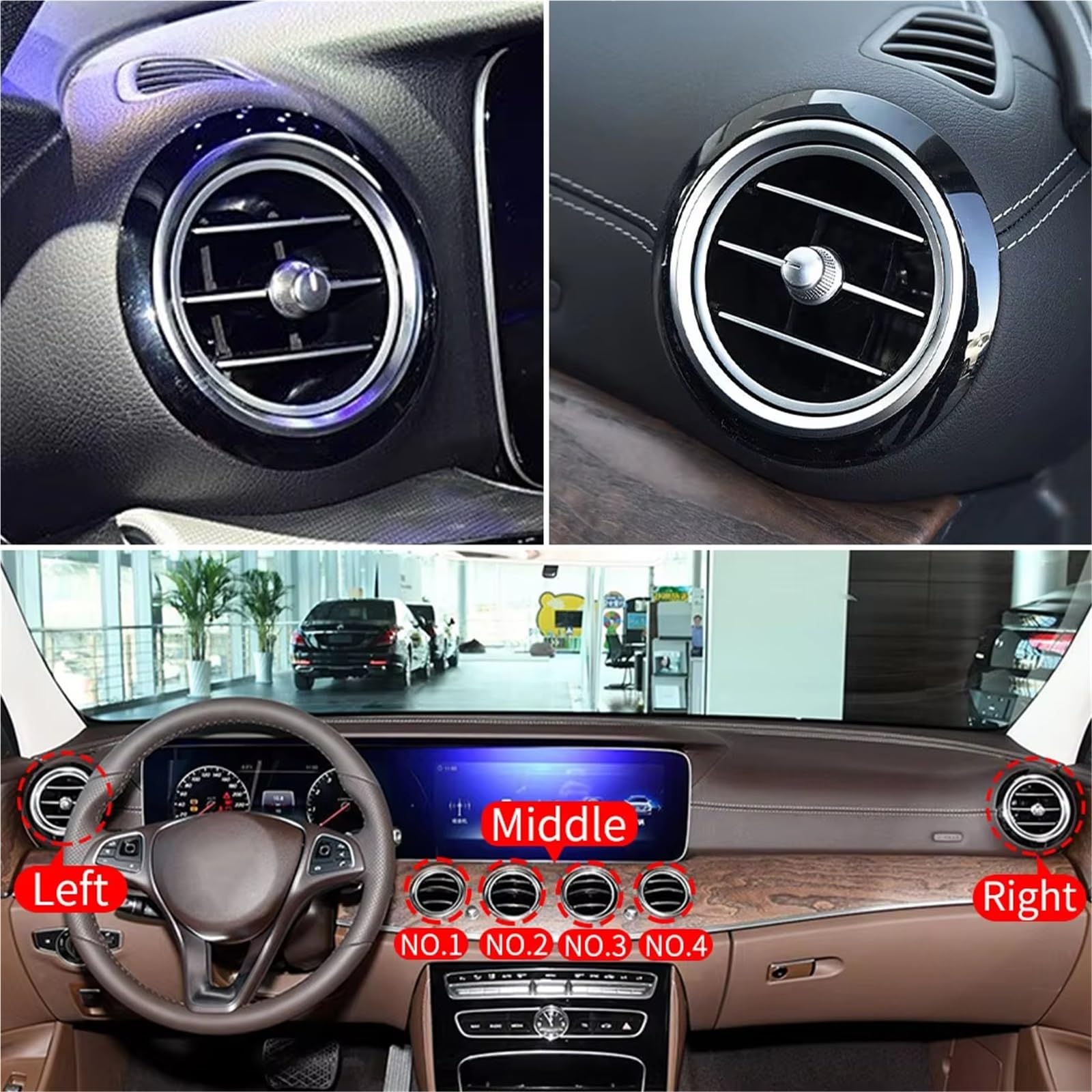 Compatible Con Benz Para Clase E W213 E350 2015 2016 2017 2018 2019 2020 2021 2022 2023 Cubierta De Salida Rejilla Ventilación Aire Acondicionado Coche