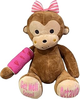 Broken Leg Gifts for Kids - Personalized Monkey Plush - Free Gift Wrapping - You Choose the cast location, cast color and color scheme! Rush Processing Available - Broken Arm Gifts