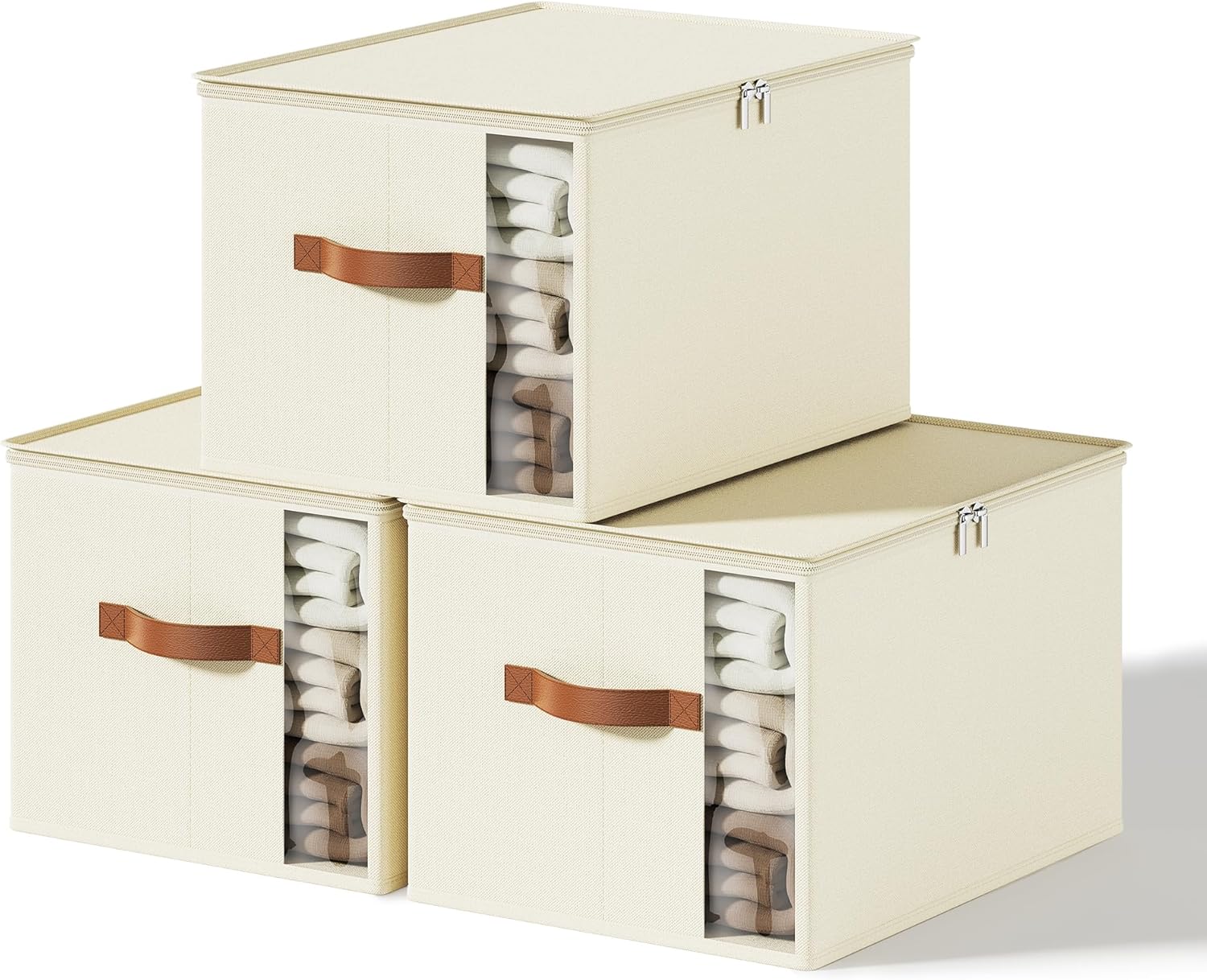 KitHero Clothes Storage Bins with Sturdy Frame,3pack