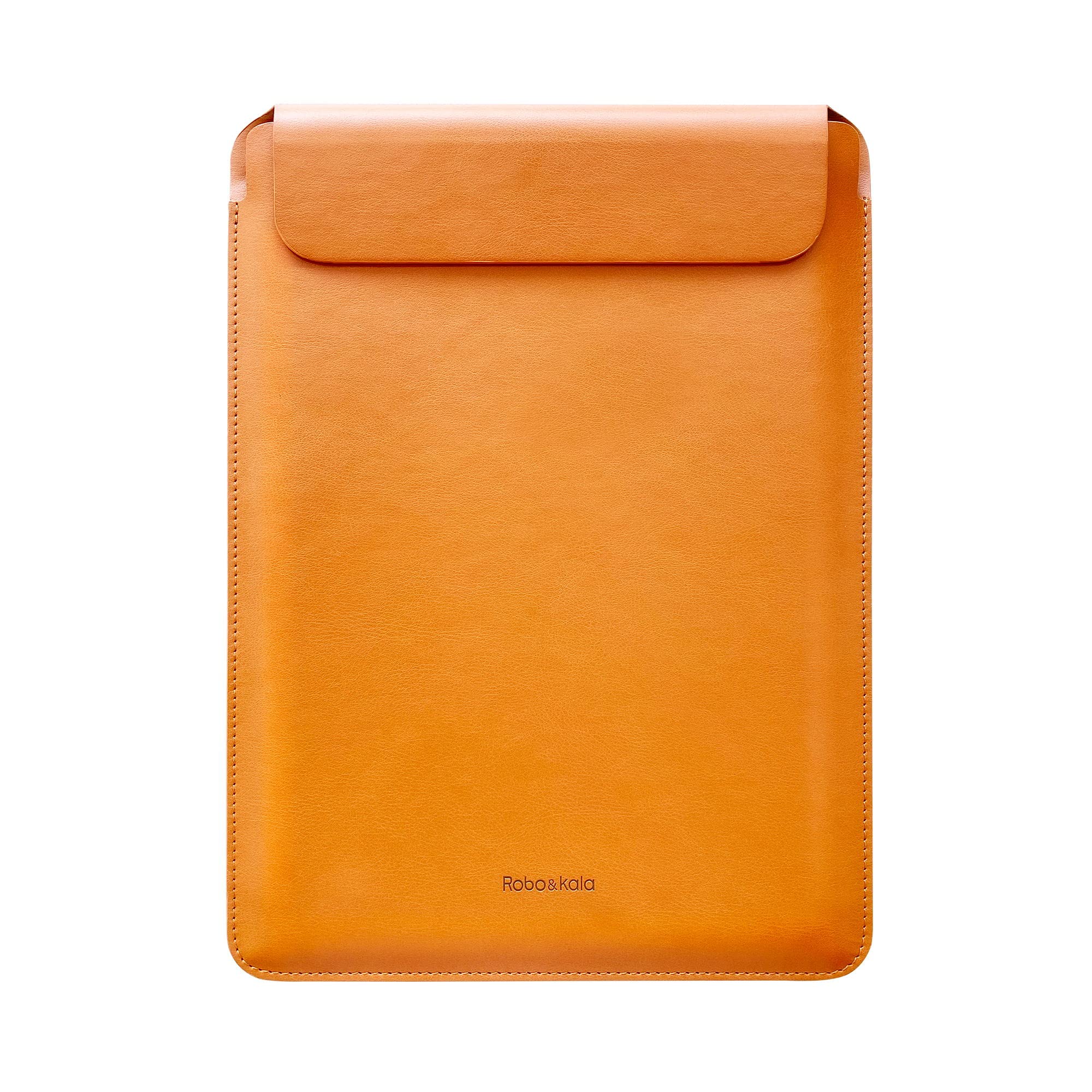 Robo & Kala Slim Laptop Sleeve, 12.6inch, Protective Computer Cover Lightweight PU Leather, Magnetic Closure, Simple & Elegant, Durable & Water-Resistant, Same Material Inside and Outside - Brown
