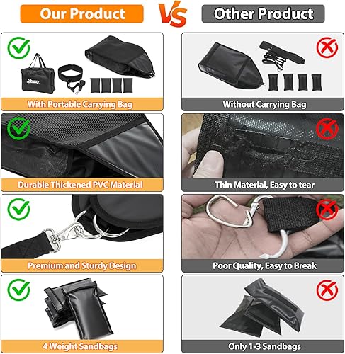 Miniatura 2 de Uboway Entrenador de trineo ajustable para entrenamiento de velocidad Sprinter en interiores con 4 sacos de arena de peso de 10 a 40 libras