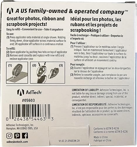 Miniatura 4 de AdTech 5603 Cinta permanente para manualidades, 0.31 x 315 pulgadas, paquete de 4