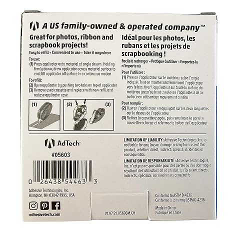 AdTech Permanent Glue Runner, 35 Yards (3-Pack) | Strong, Double-Sided Adhesive for Crafting, Scrapbooking & Office Use | Acid-Free, Reliable Bond