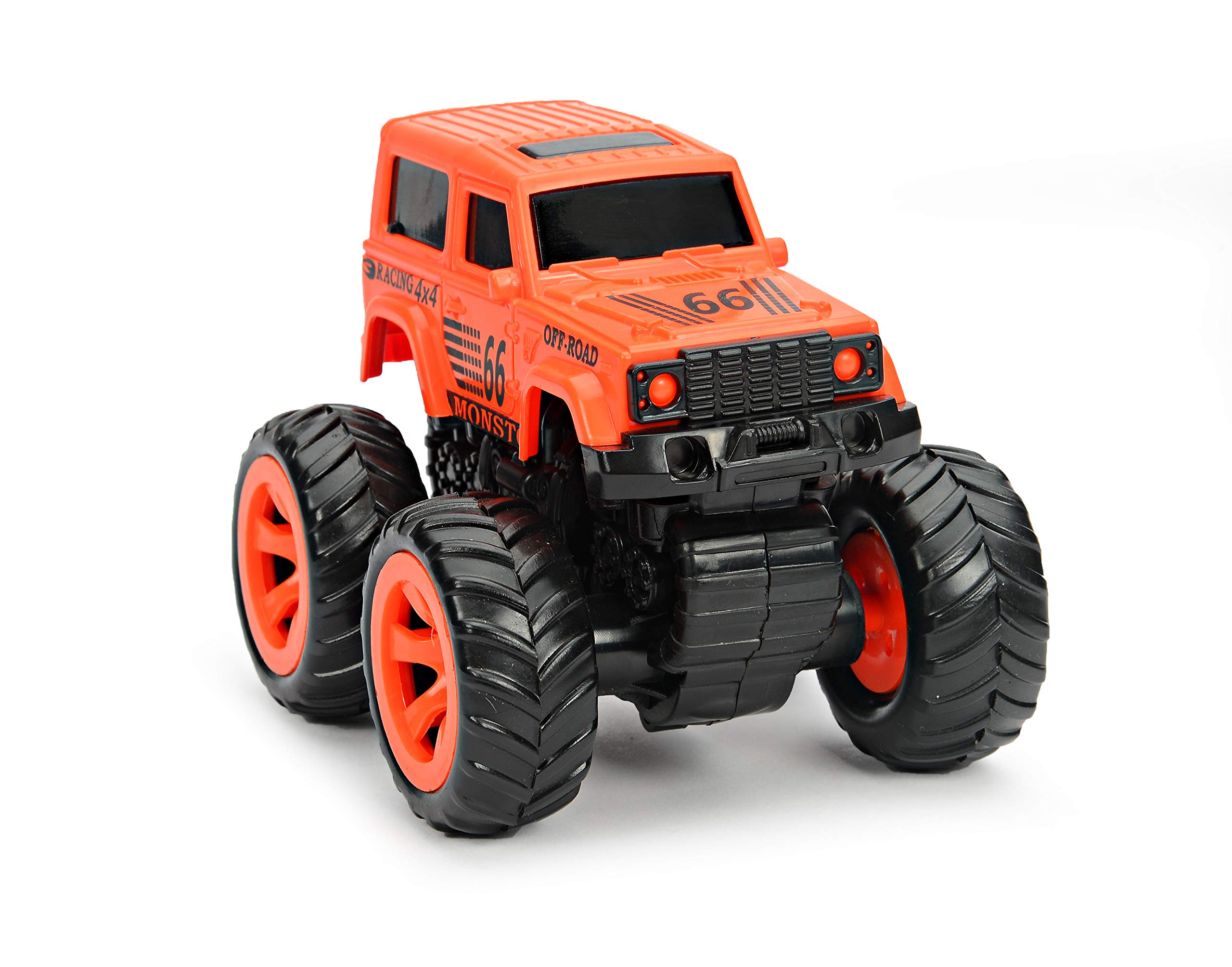 Monsto Friction Powered Monster Truck, Cars Toys, 360 Degree Stunt Cars Push go Truck for Toddlers Kids Gift | Orange | M2-002 (B0CFVH846P) Amazon Price History, Amazon Price Tracker